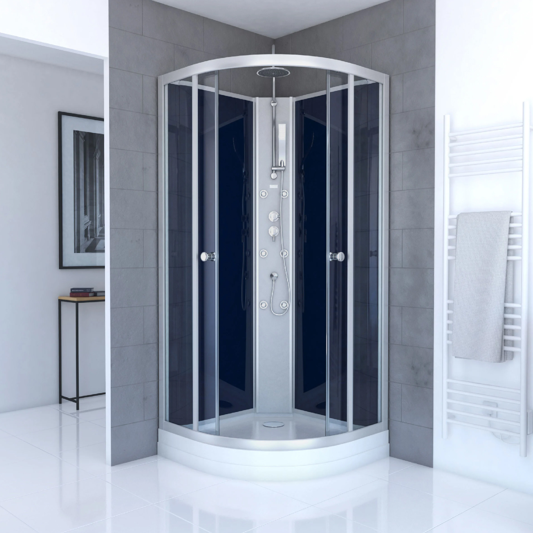 Cabine de douche avec système d'hydromassage