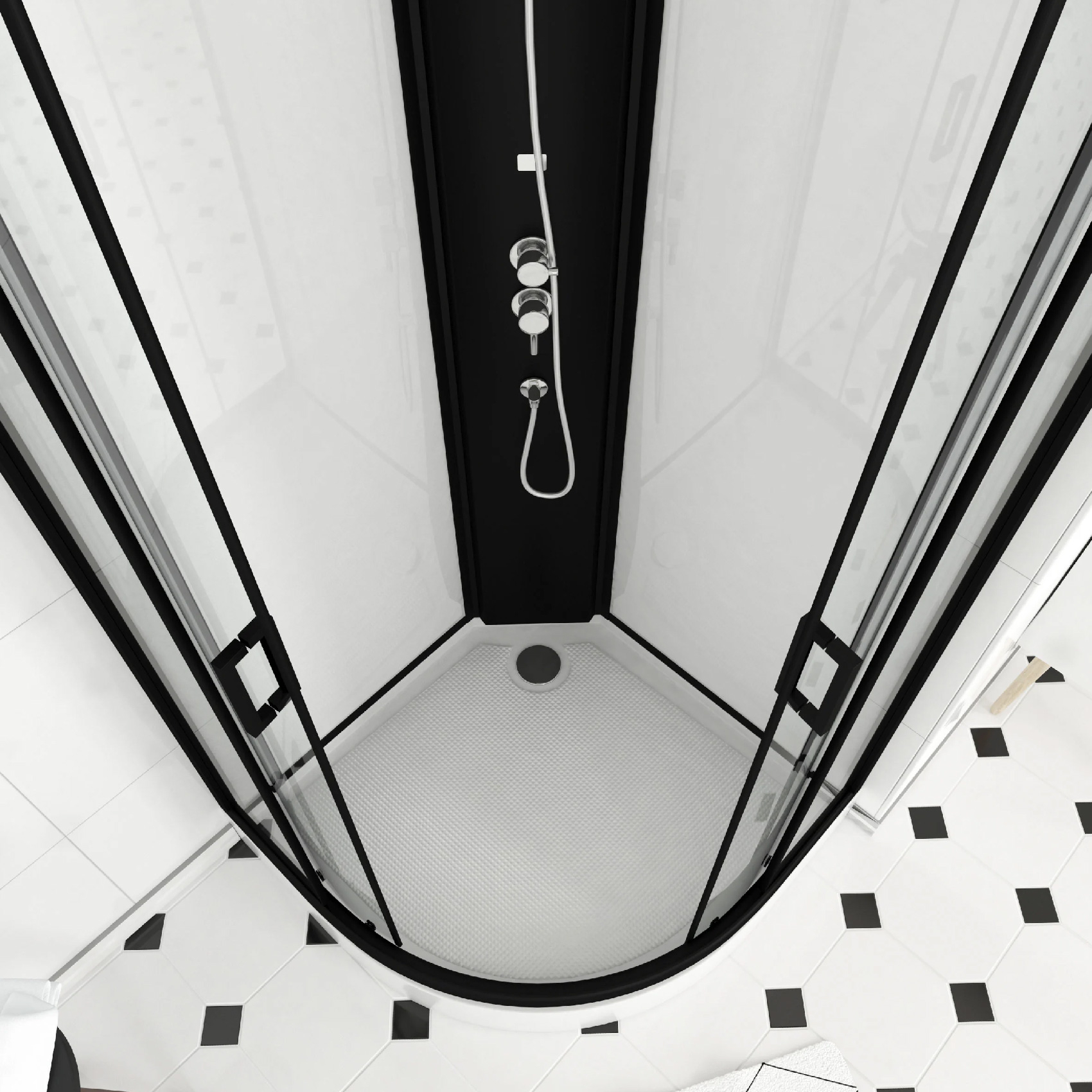 Cabine de douche en 1/4 de cercle — vue 4