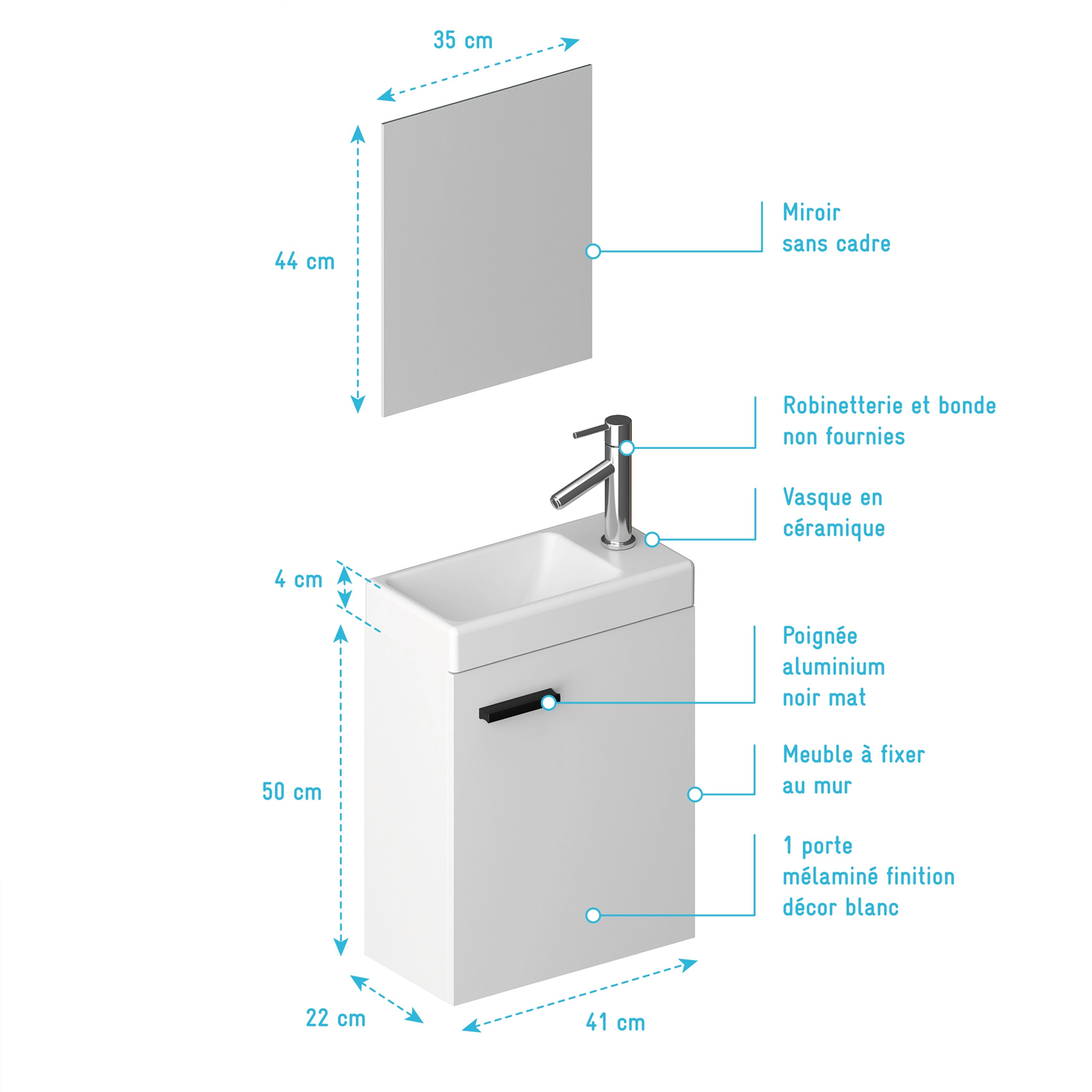 Lave main avec miroir — vue 5