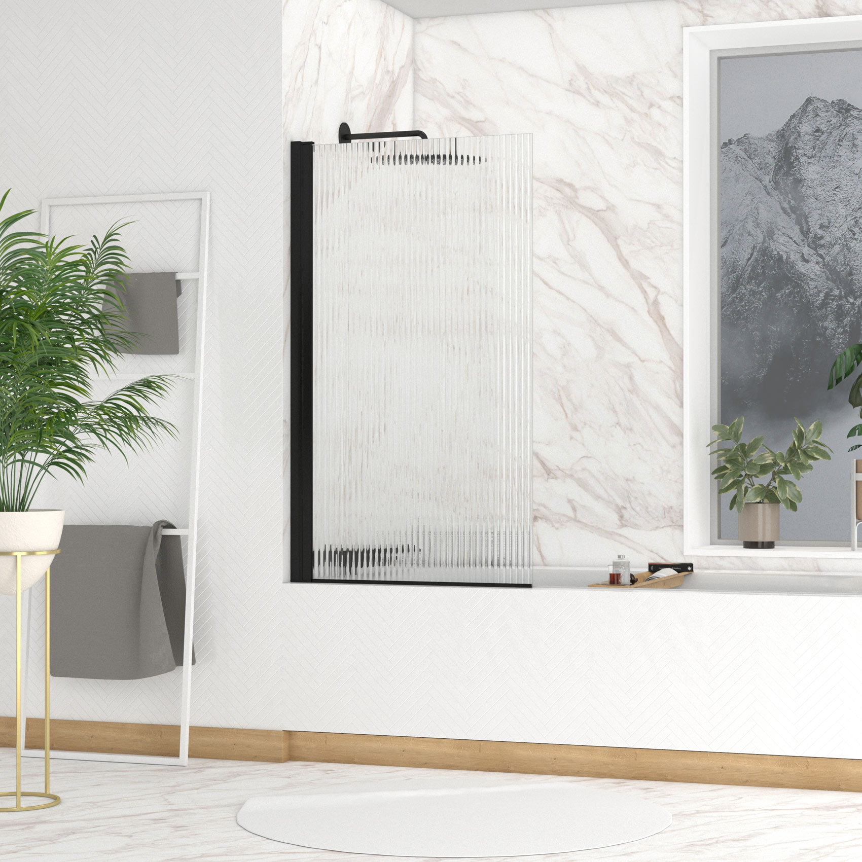 Pare baignoire en verre ondulé