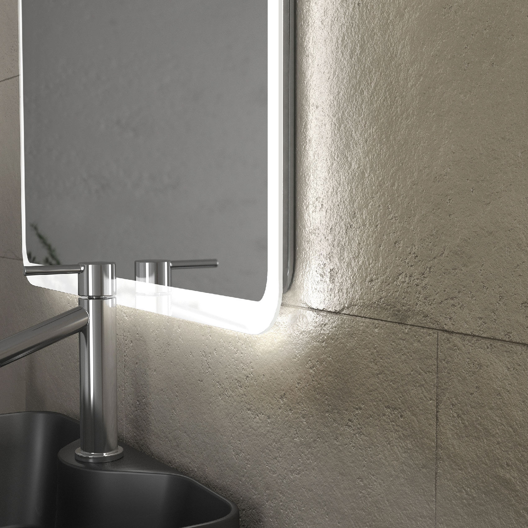 Meuble de salle bains avec vasque et miroir au style authentique — vue 6