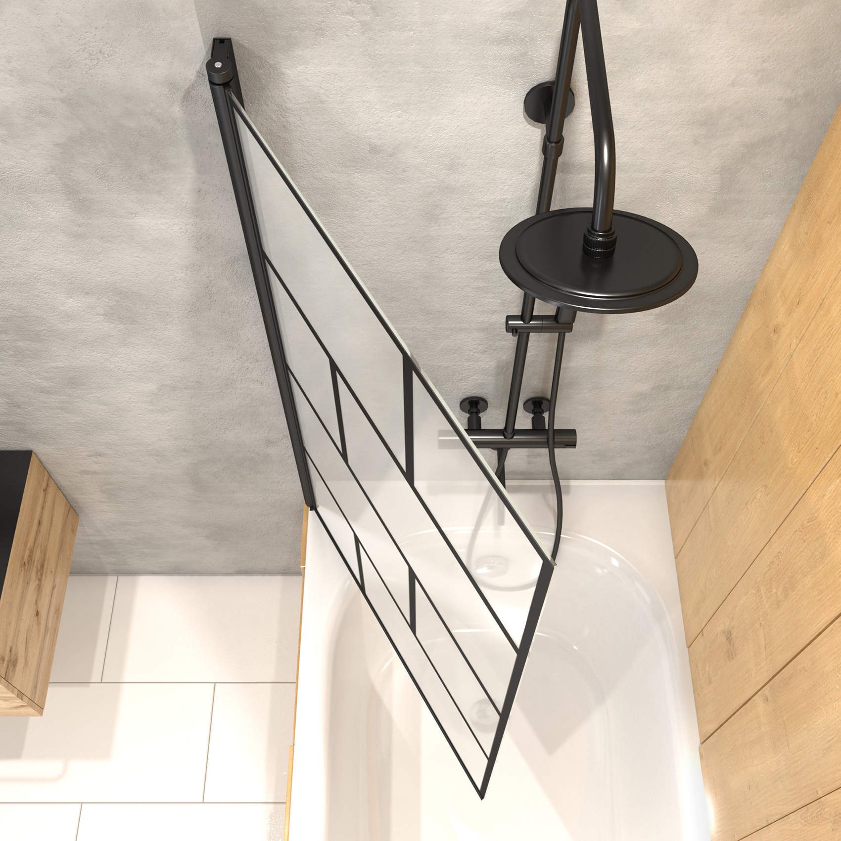 Pare baignoire Bricks — vue 3