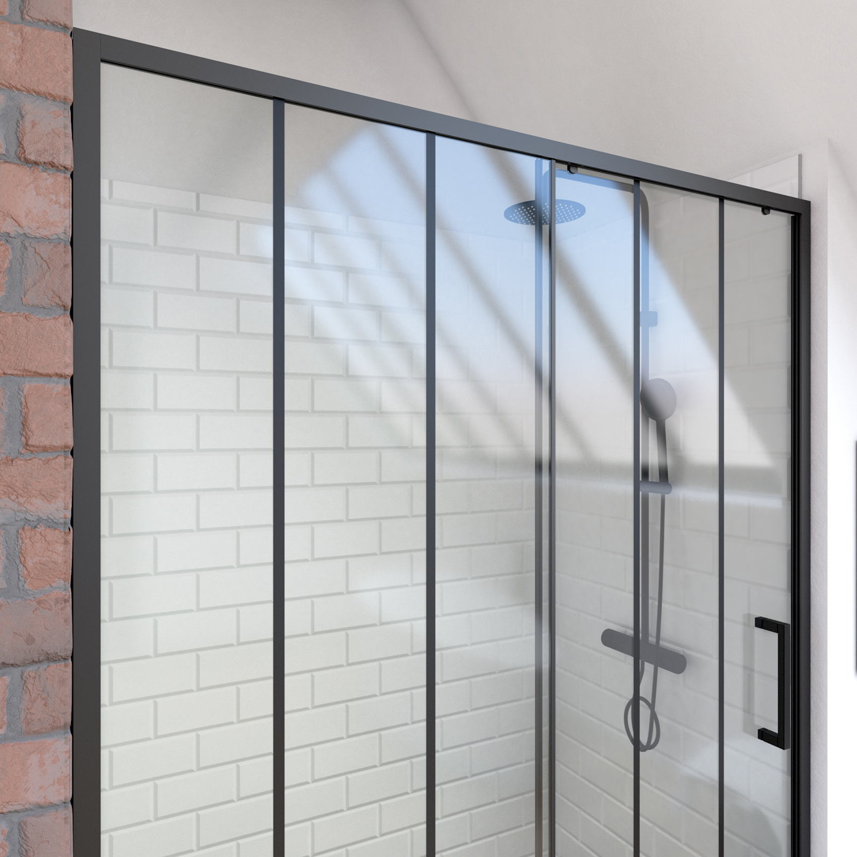Paroi porte de douche coulissante sérigraphiée — vue 3