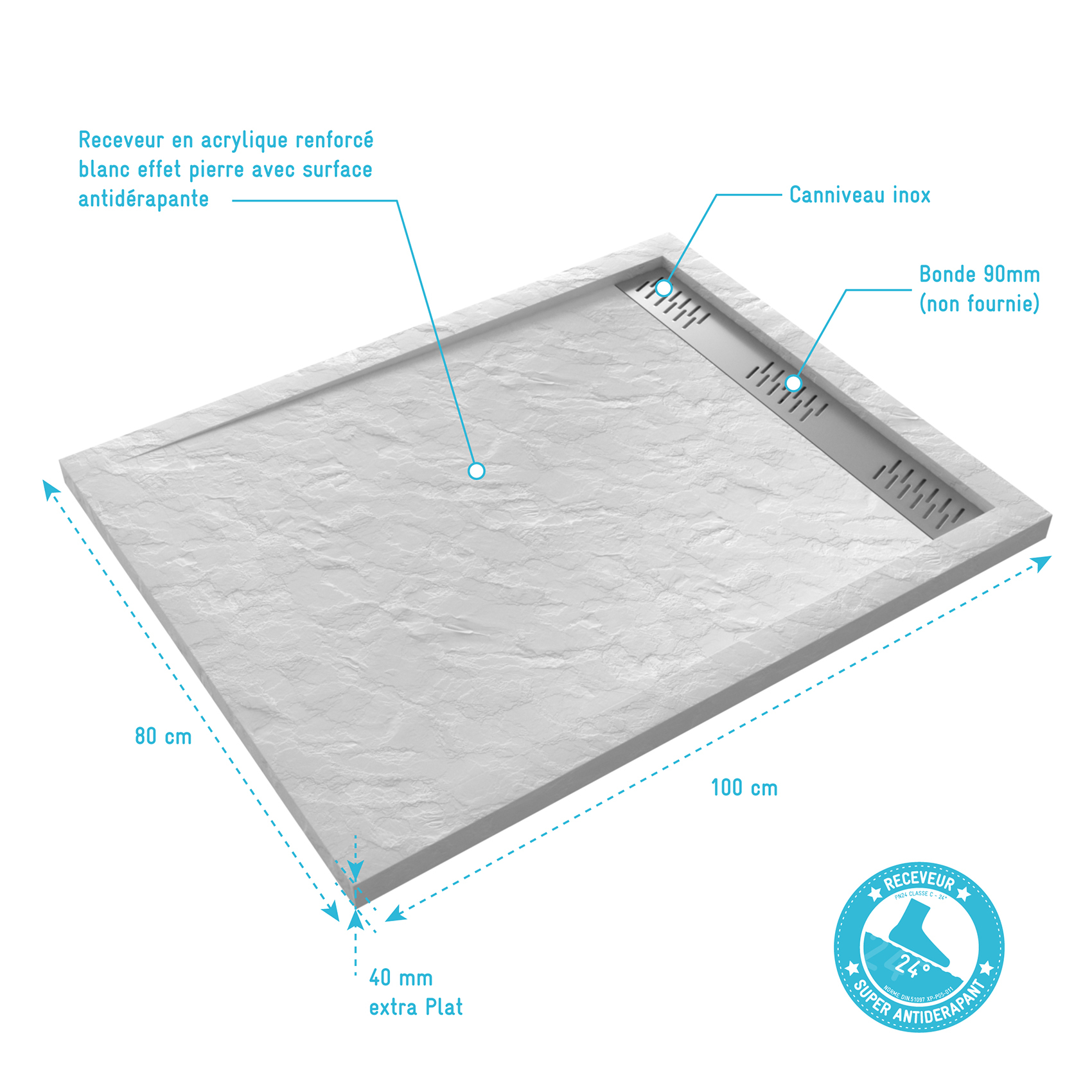 Receveur extra plat — vue 6