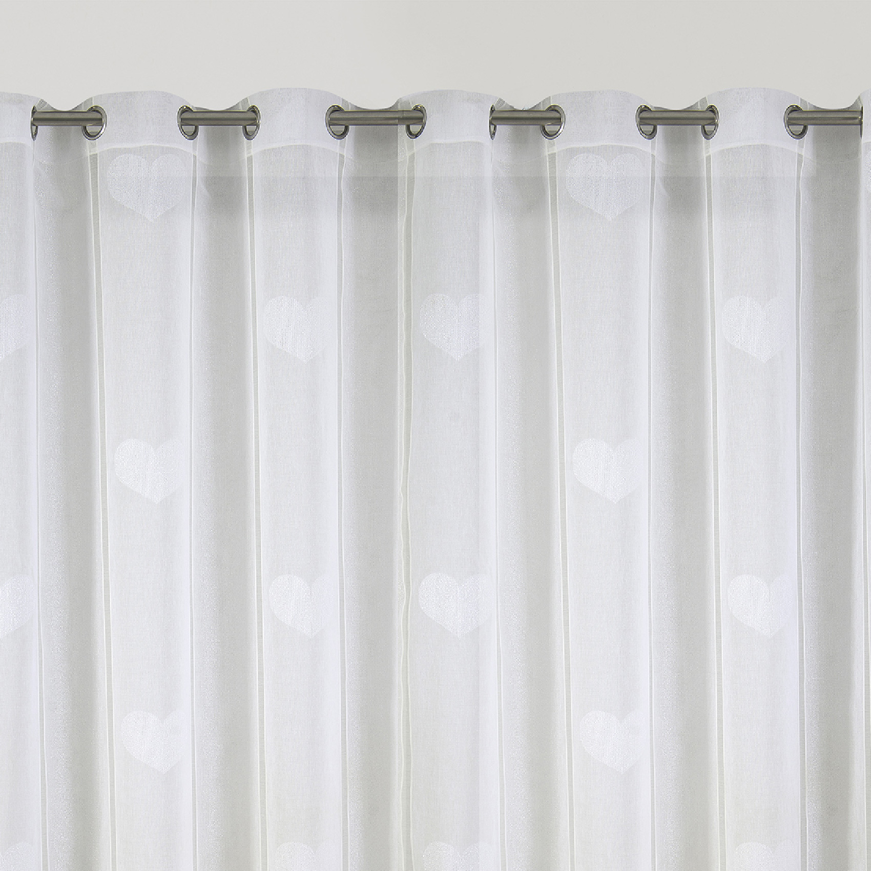 Voilage grande largeur avec cœurs et lurex — vue 3