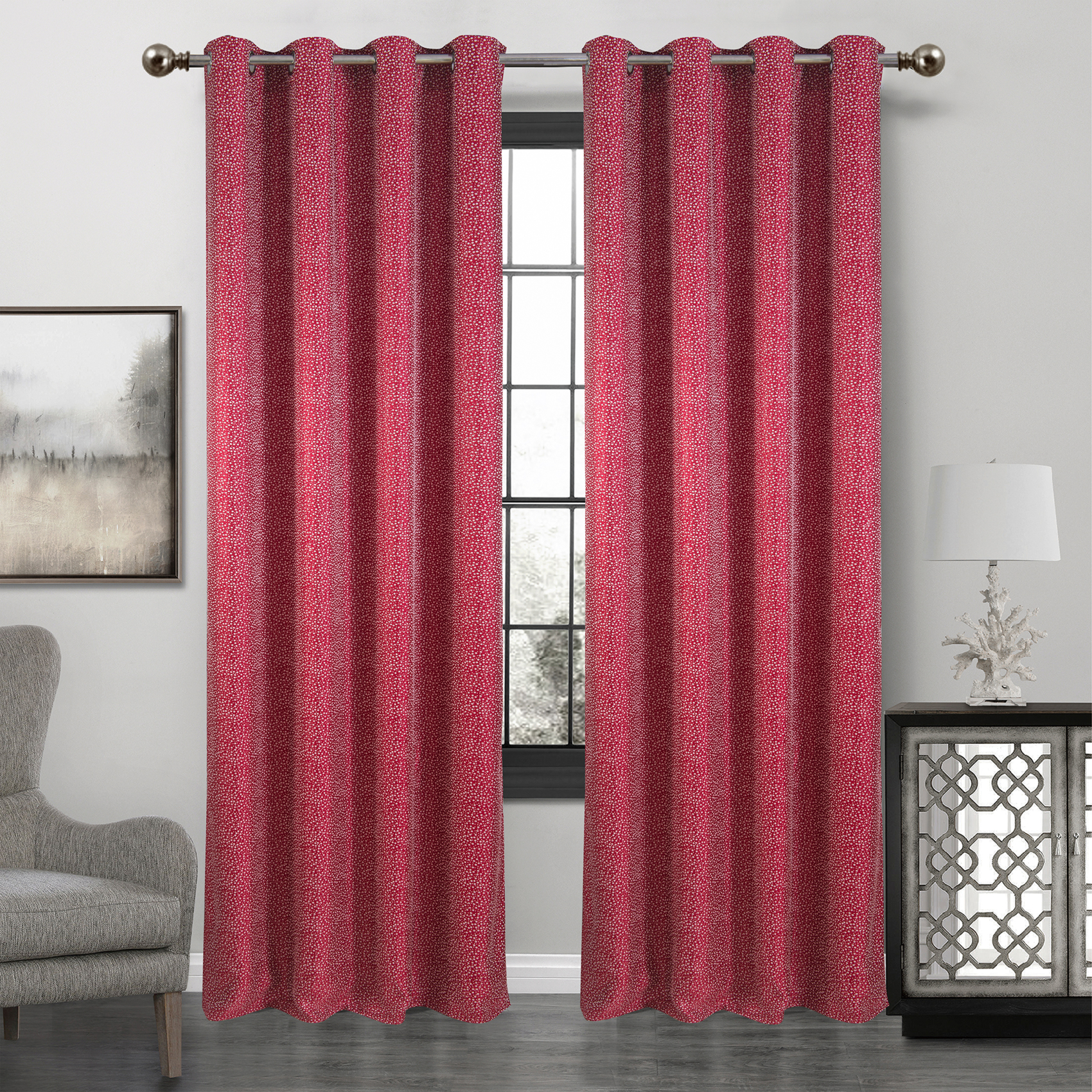 Paire de rideaux obscurcissant à point blanc — vue 5