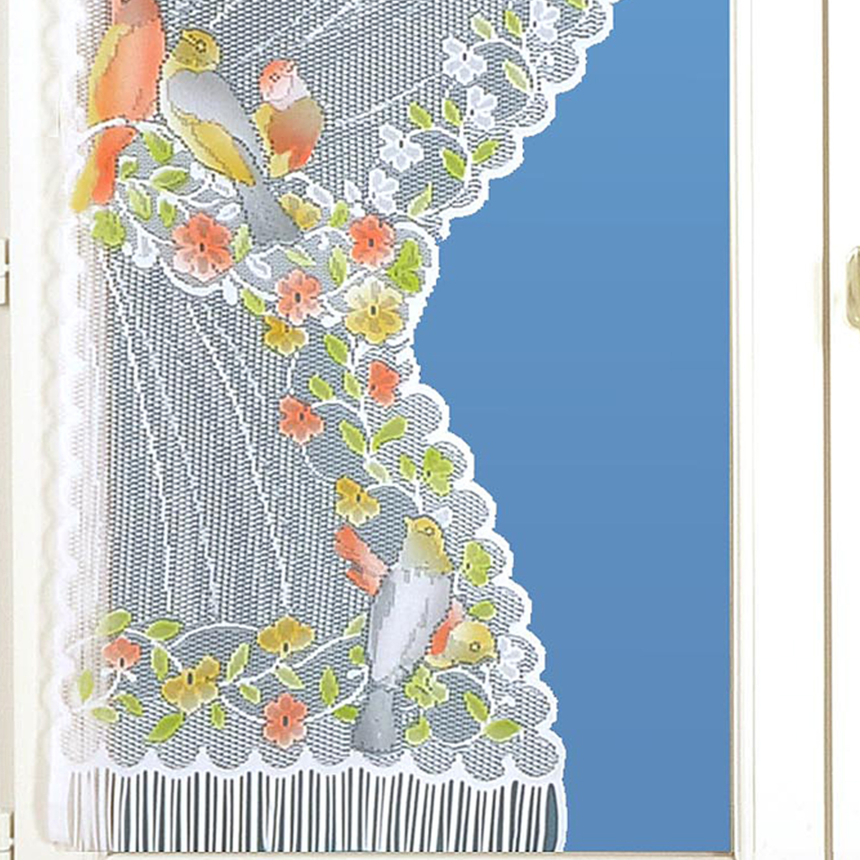 Paire de rideaux Bonne-Femme dentelle et franges — vue 3