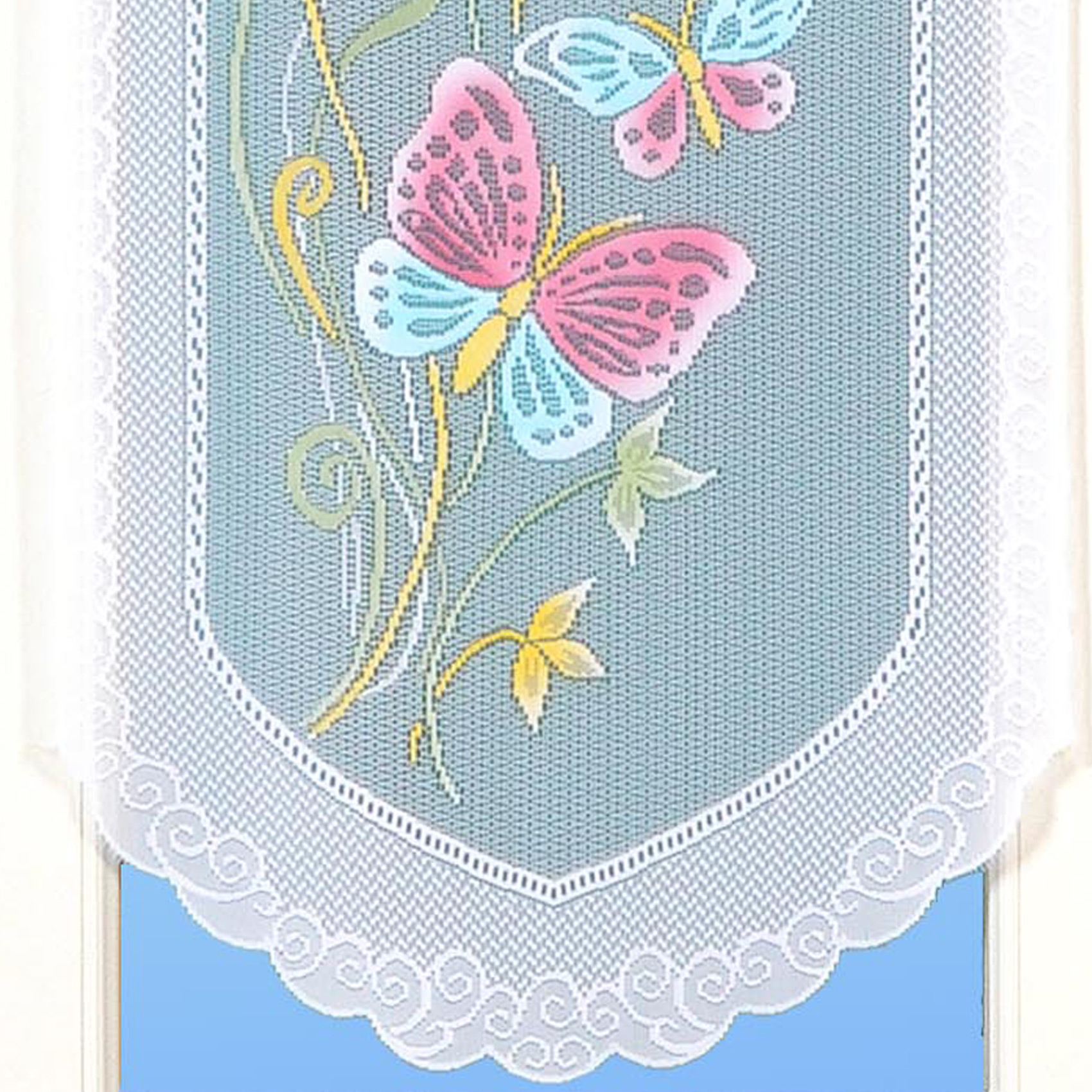 Paire de petits voilages en dentelle motifs papillons — vue 5
