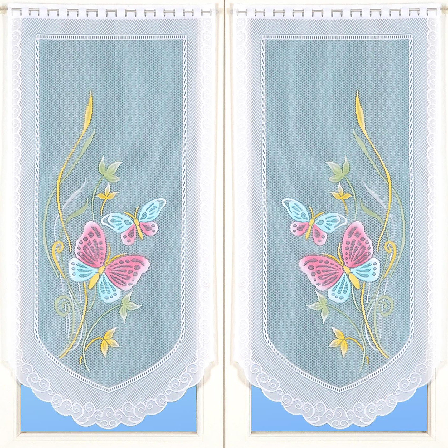 Paire de petits voilages en dentelle motifs papillons — vue 4