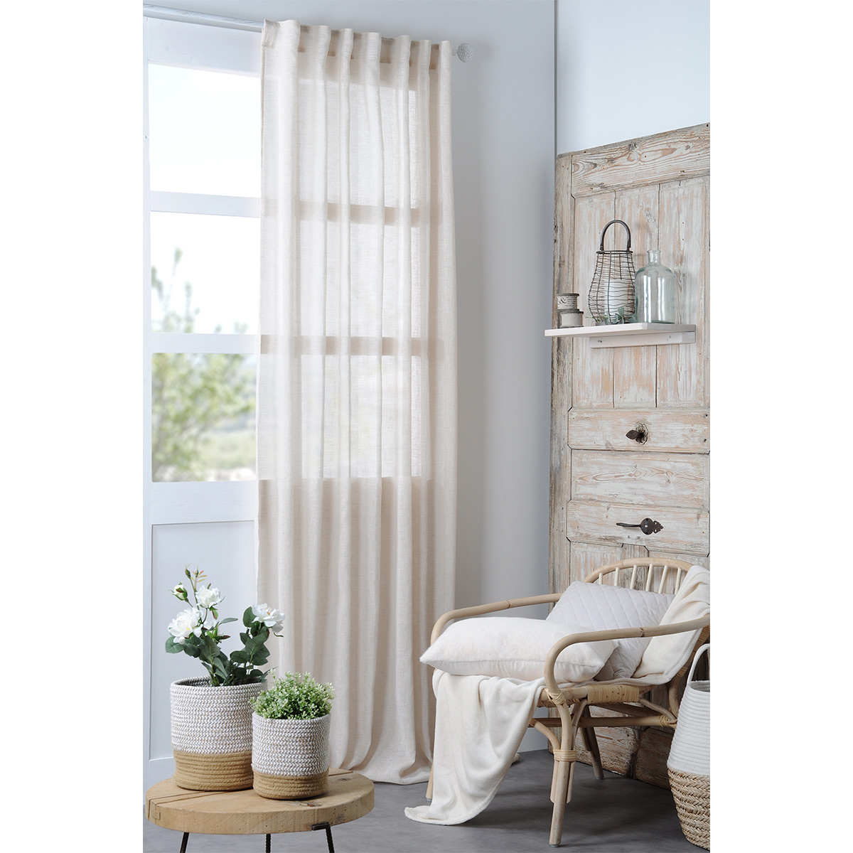 Voilage uni à passants dissimulés — vue 3