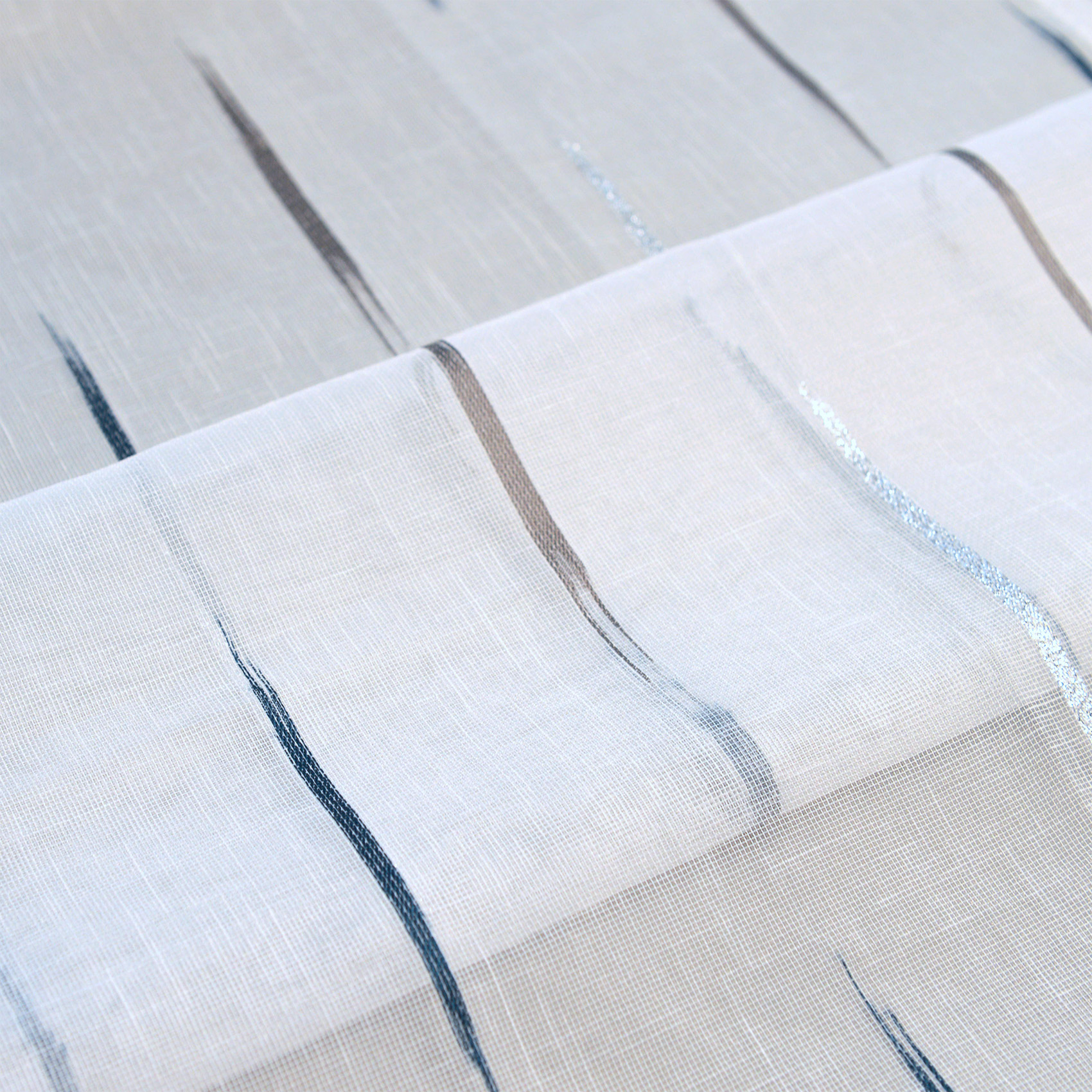 Voilage en étamine à jacquard rayé — vue 3