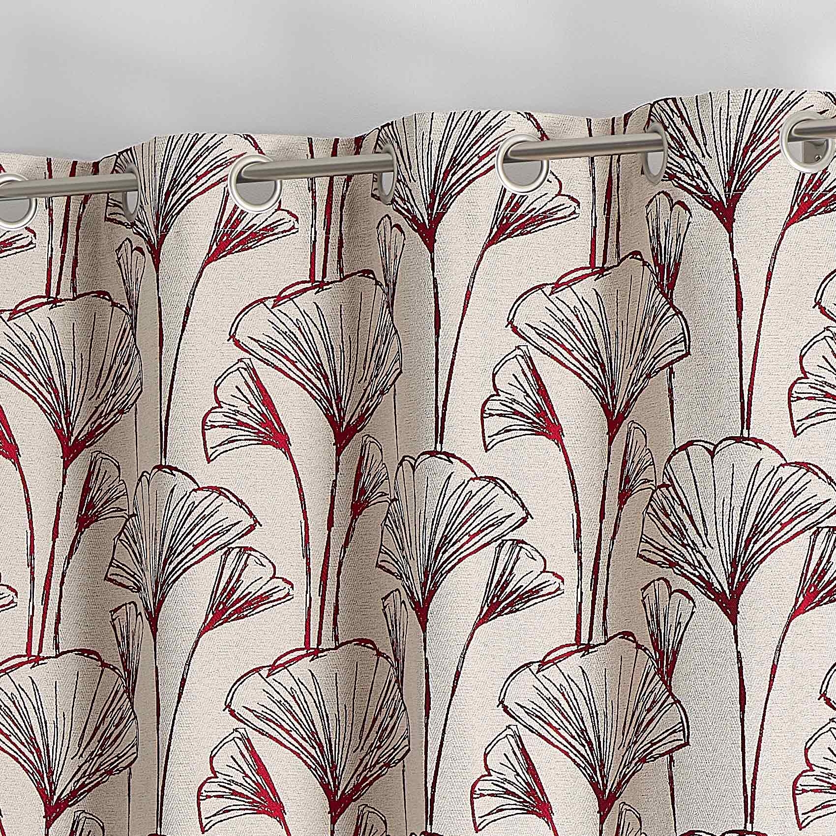 Rideau jacquard fleurs de gingko — vue 3