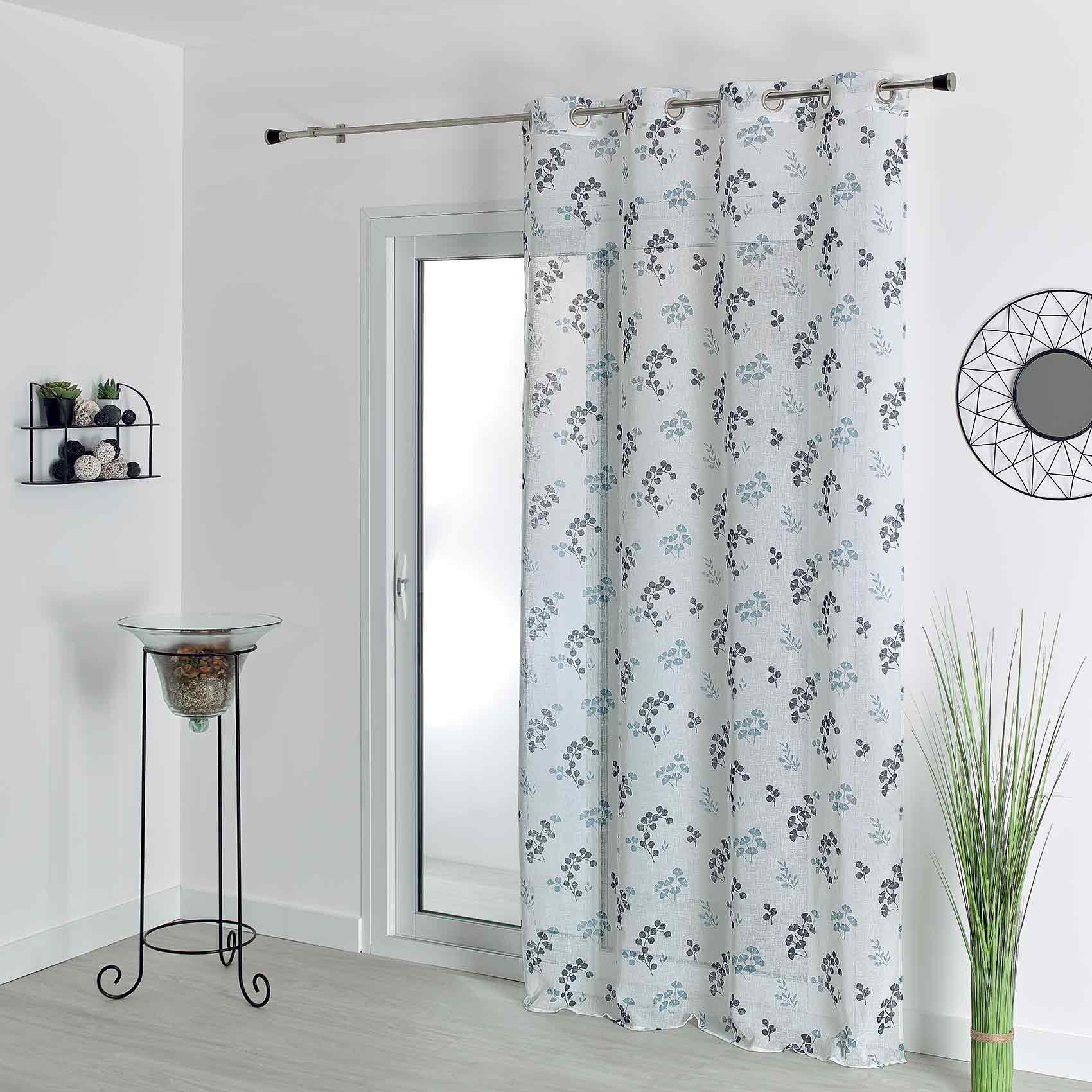 Voilage tamisant en étamine fleurie — vue 5