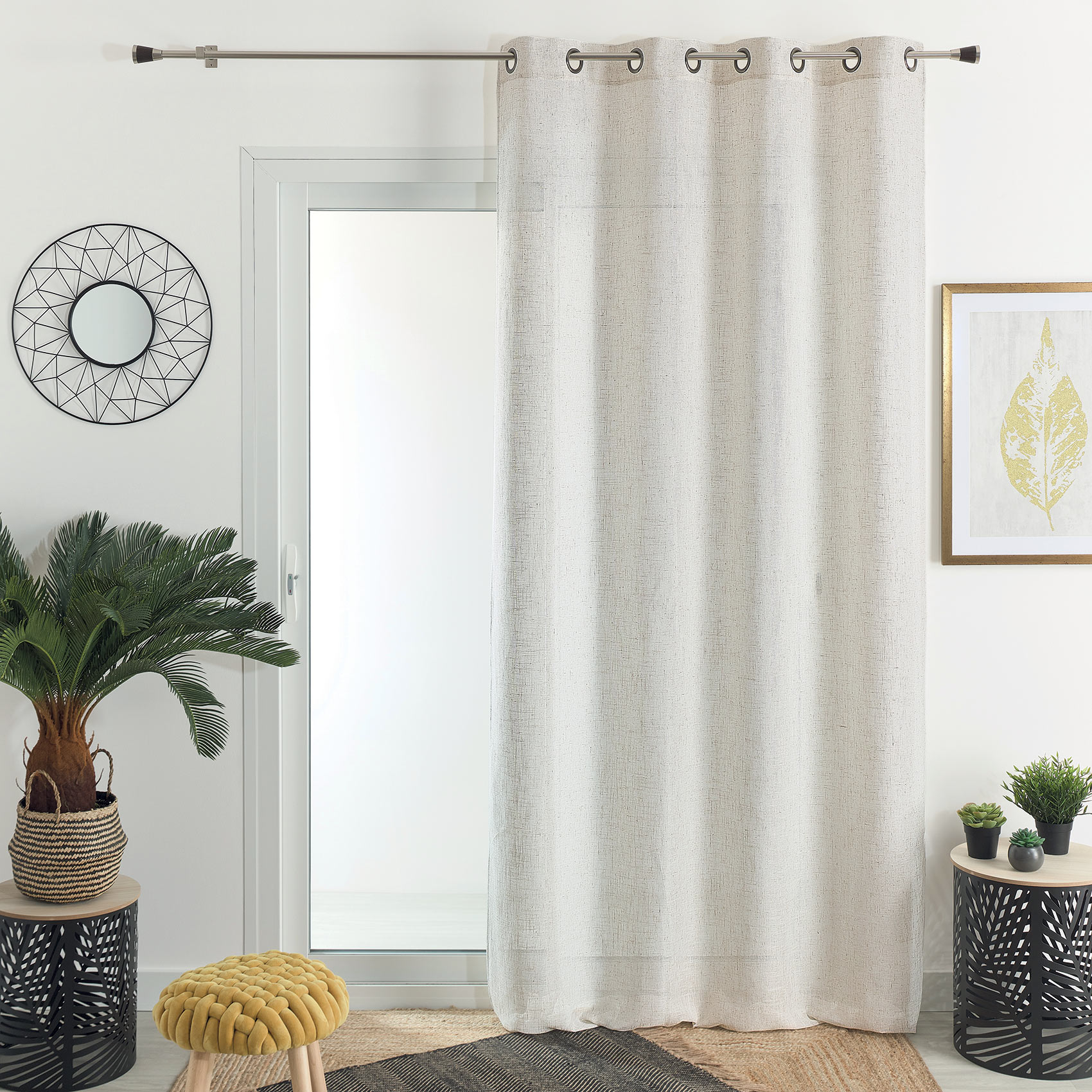 Rideau en poly-lin à oeillet