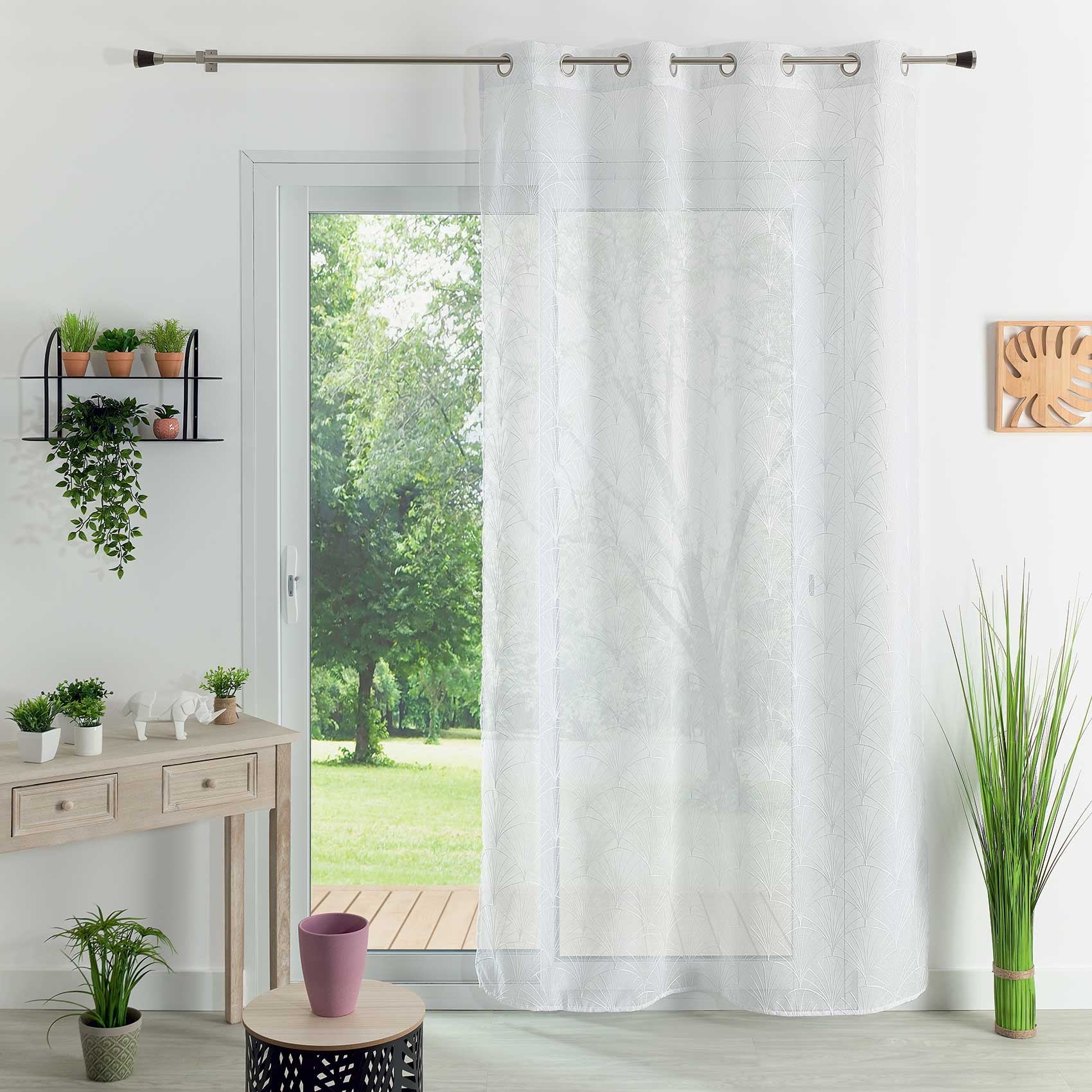 Voilage brodé style art déco