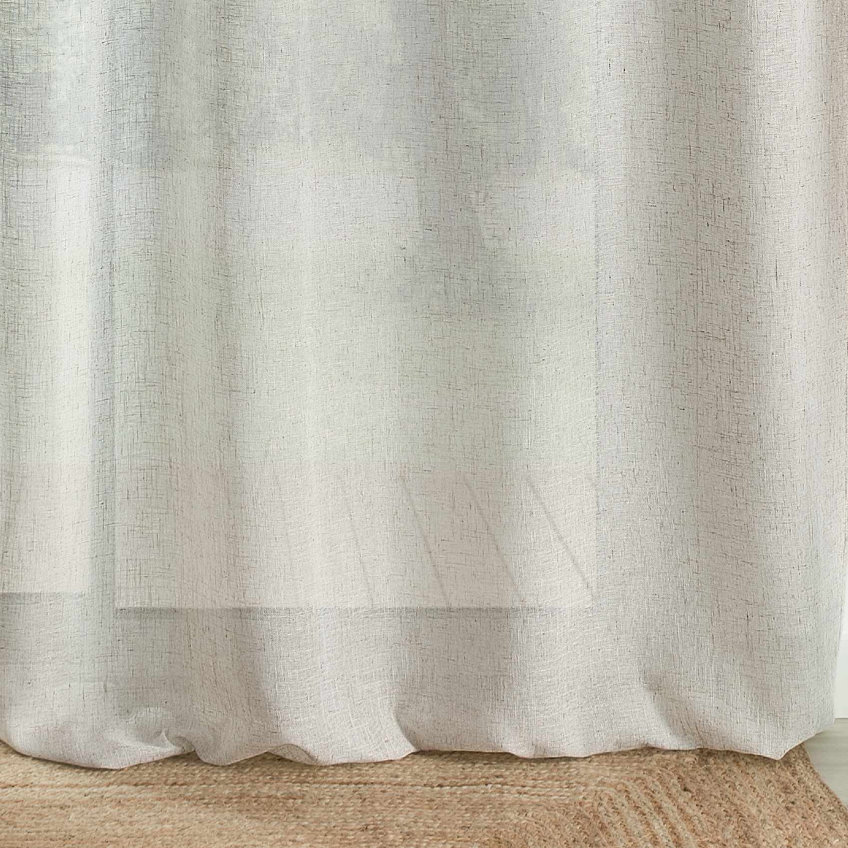 Voilage avec parement en jute et pompons — vue 4