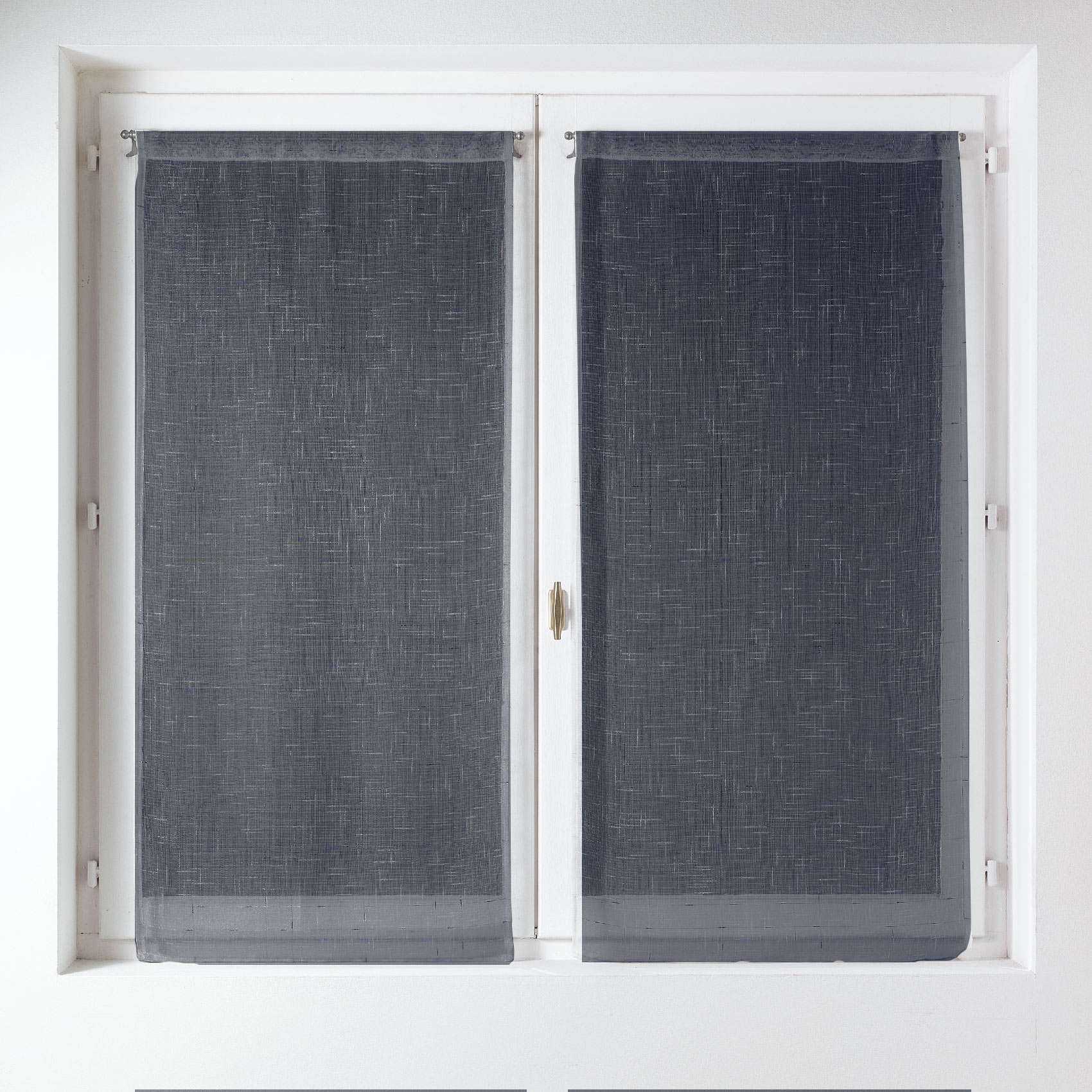 Paire de voilage en étamine unie et fantaisie