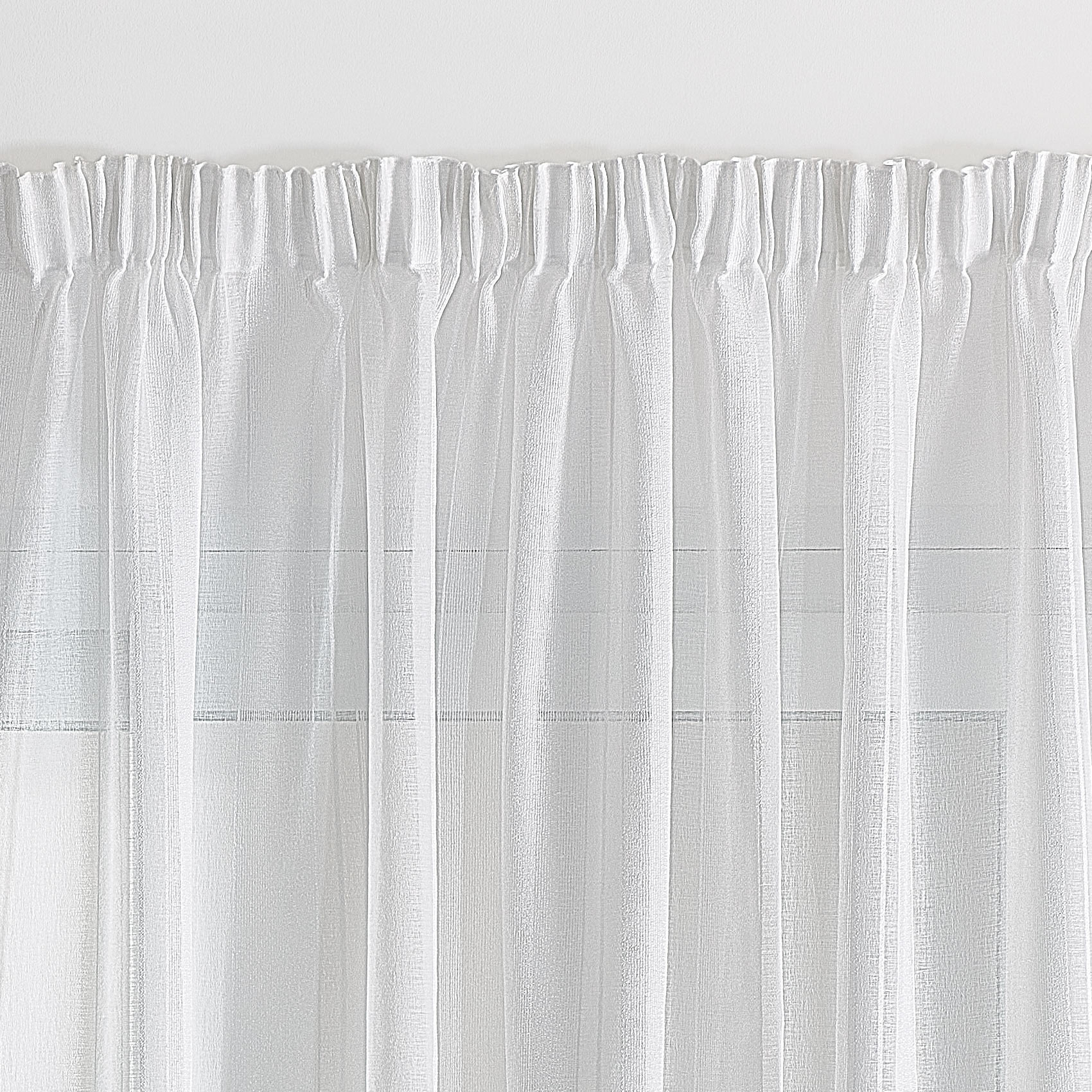 Voilage uni à galon fronceur et rayures fantaisie — vue 3