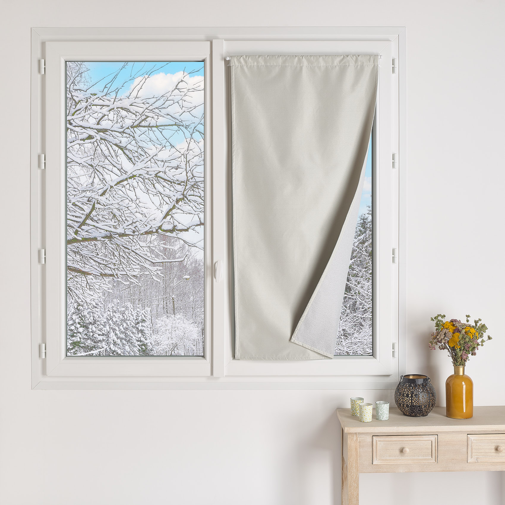 Petit rideau occultant 100% doublé polaire