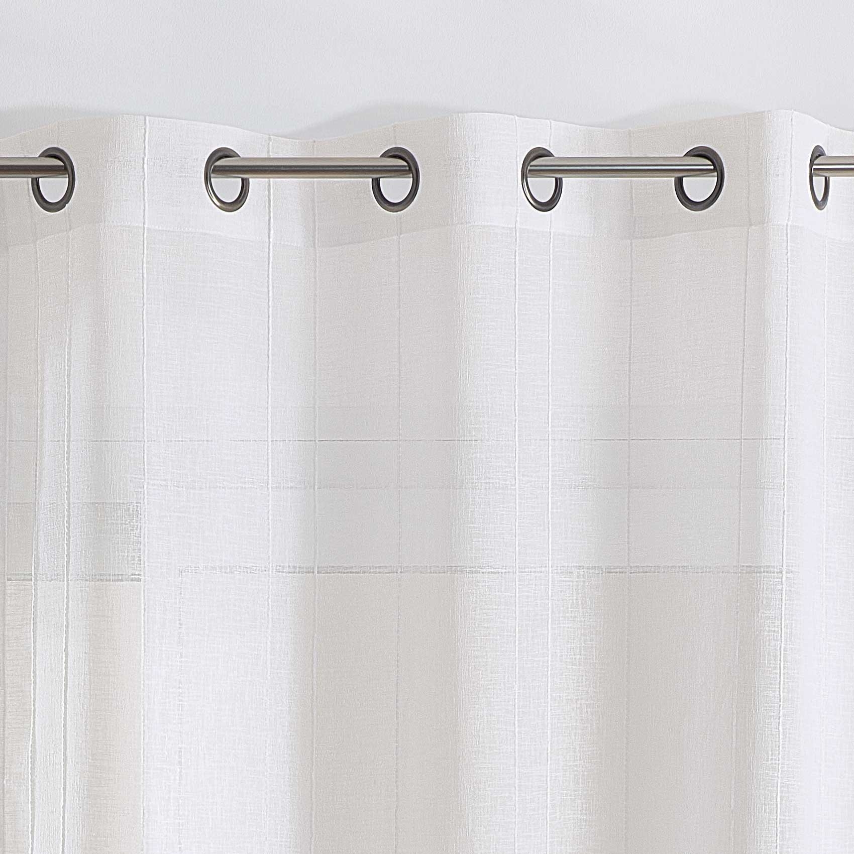 Voilage tamisant uni à fines rayures — vue 6