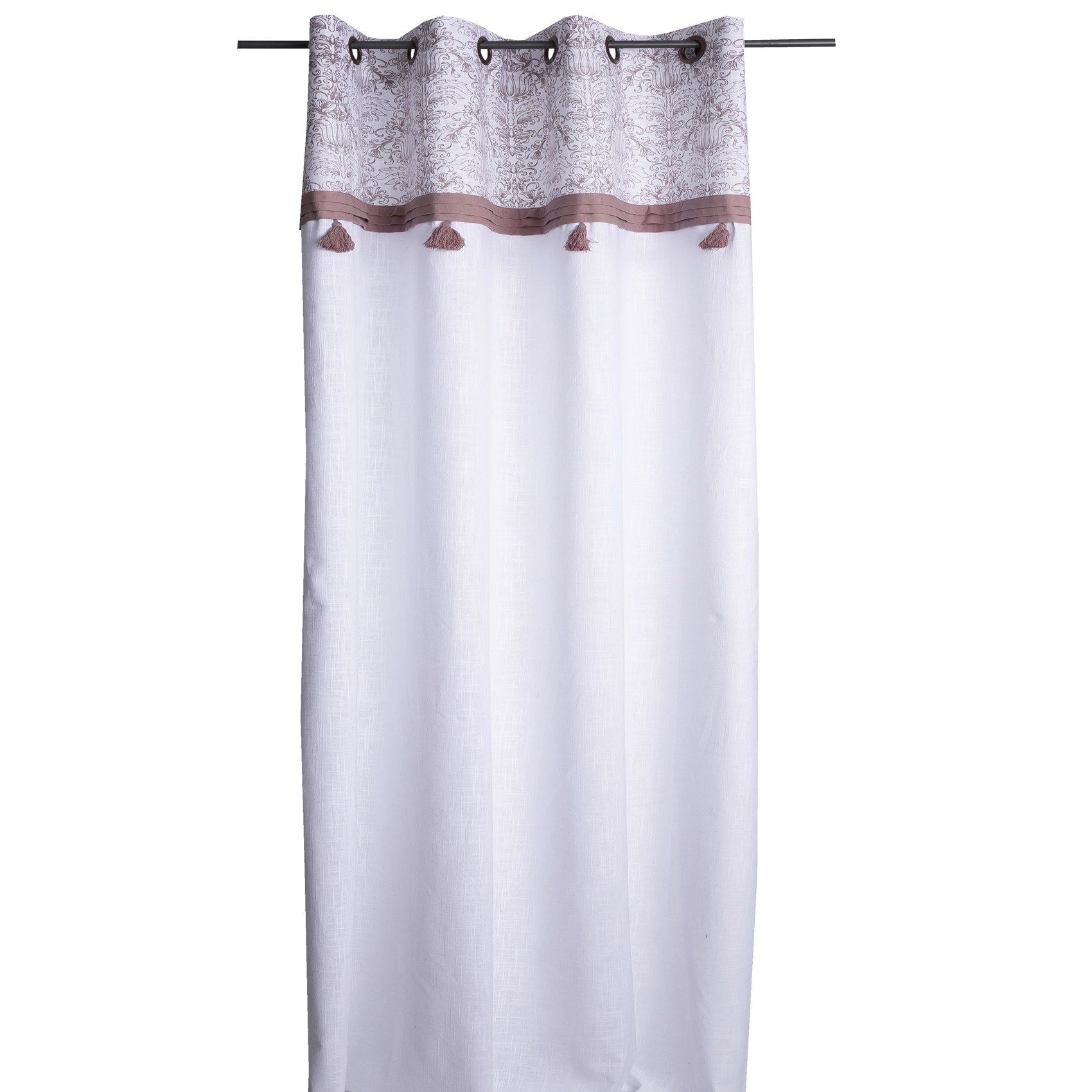 Rideau imprimé avec embrasse