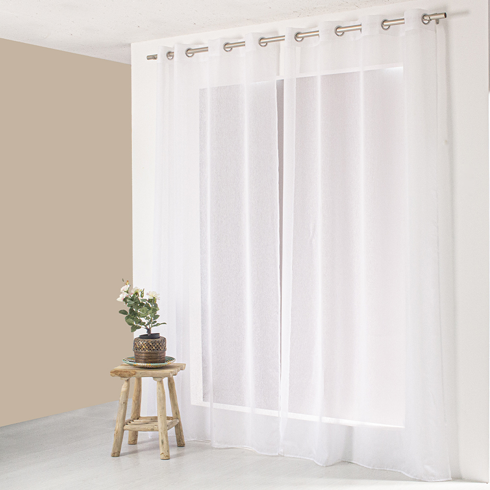 Voilage uni en polyester sablé — vue 5