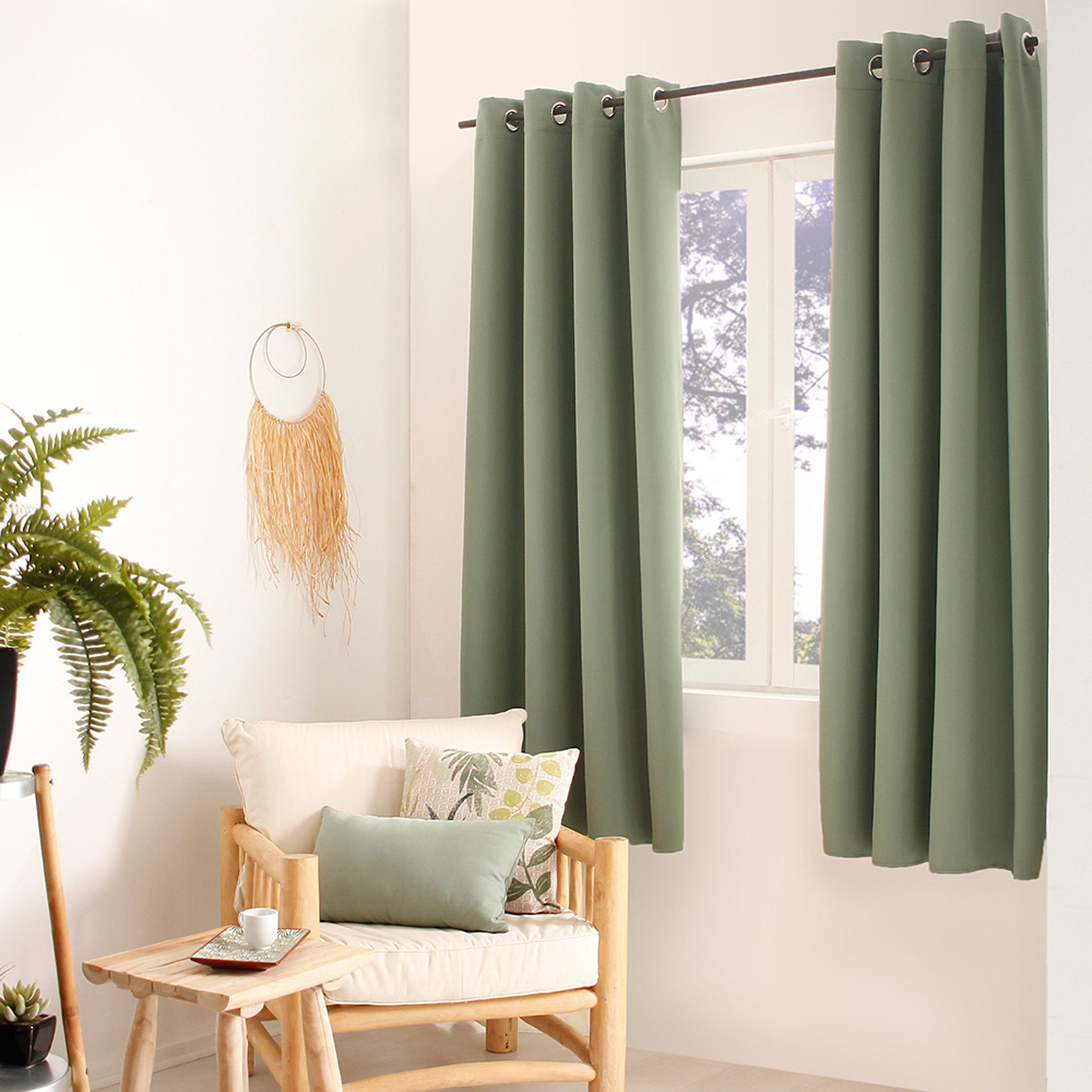 Rideau occultant fil noir avec 8 œillets — vue 5