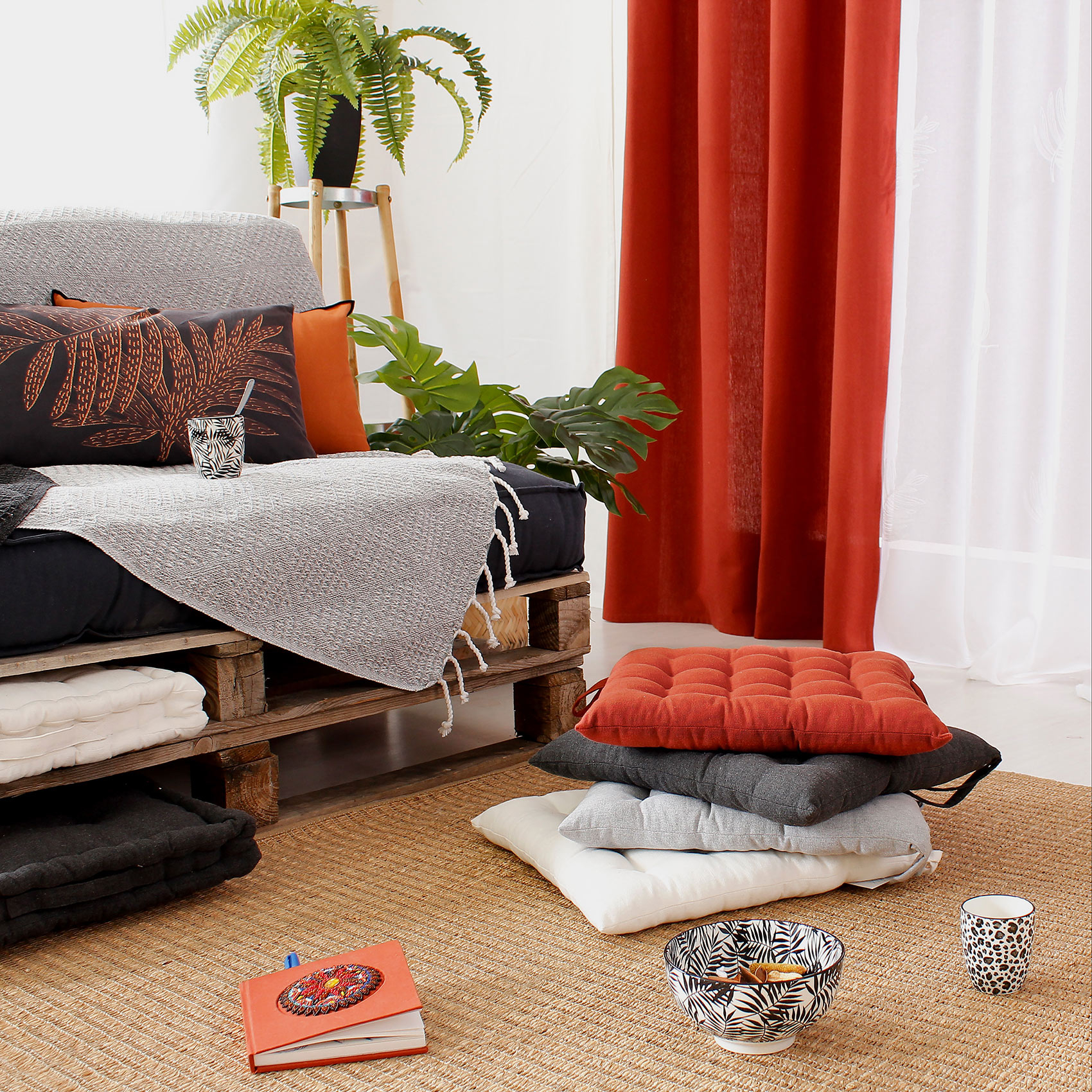 Galette de chaise en coton recyclé — vue 6