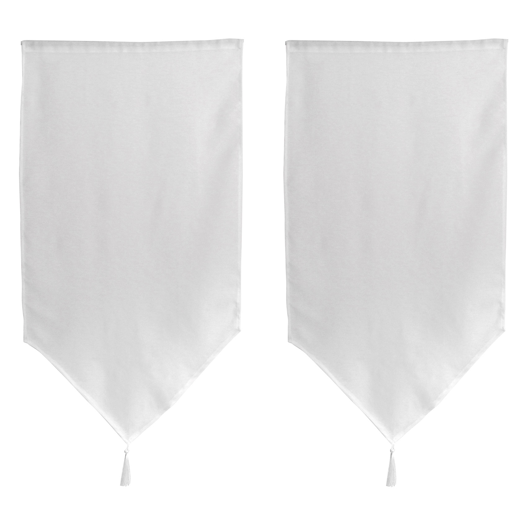 Paire de petits voilages en pointe avec pompon — vue 3