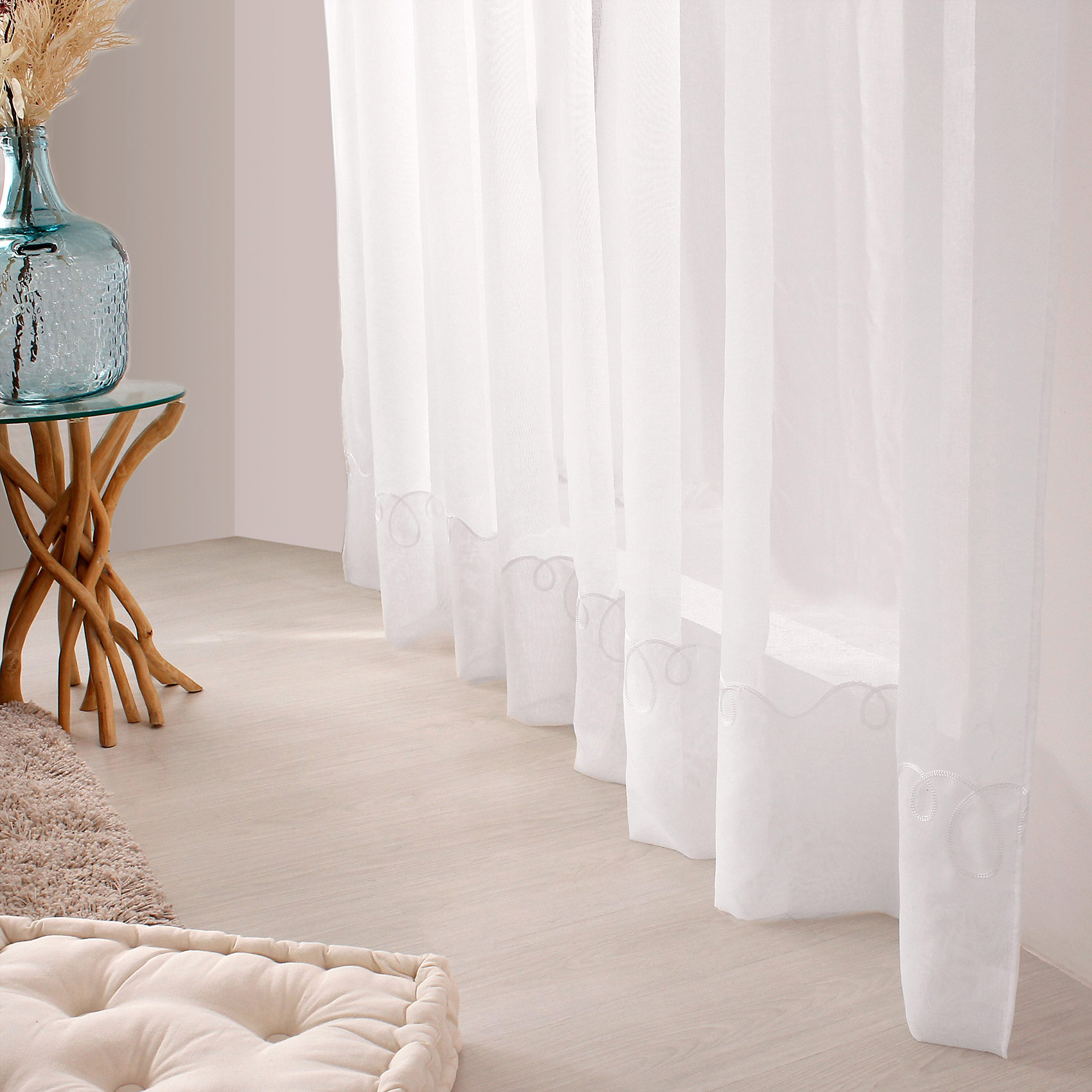 Voilage uni brodé Cornely — vue 5