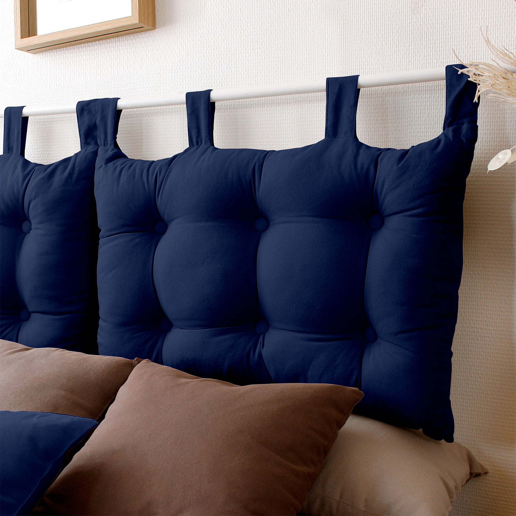Coussin tête de lit en coton et pattes boutonnées — vue 5