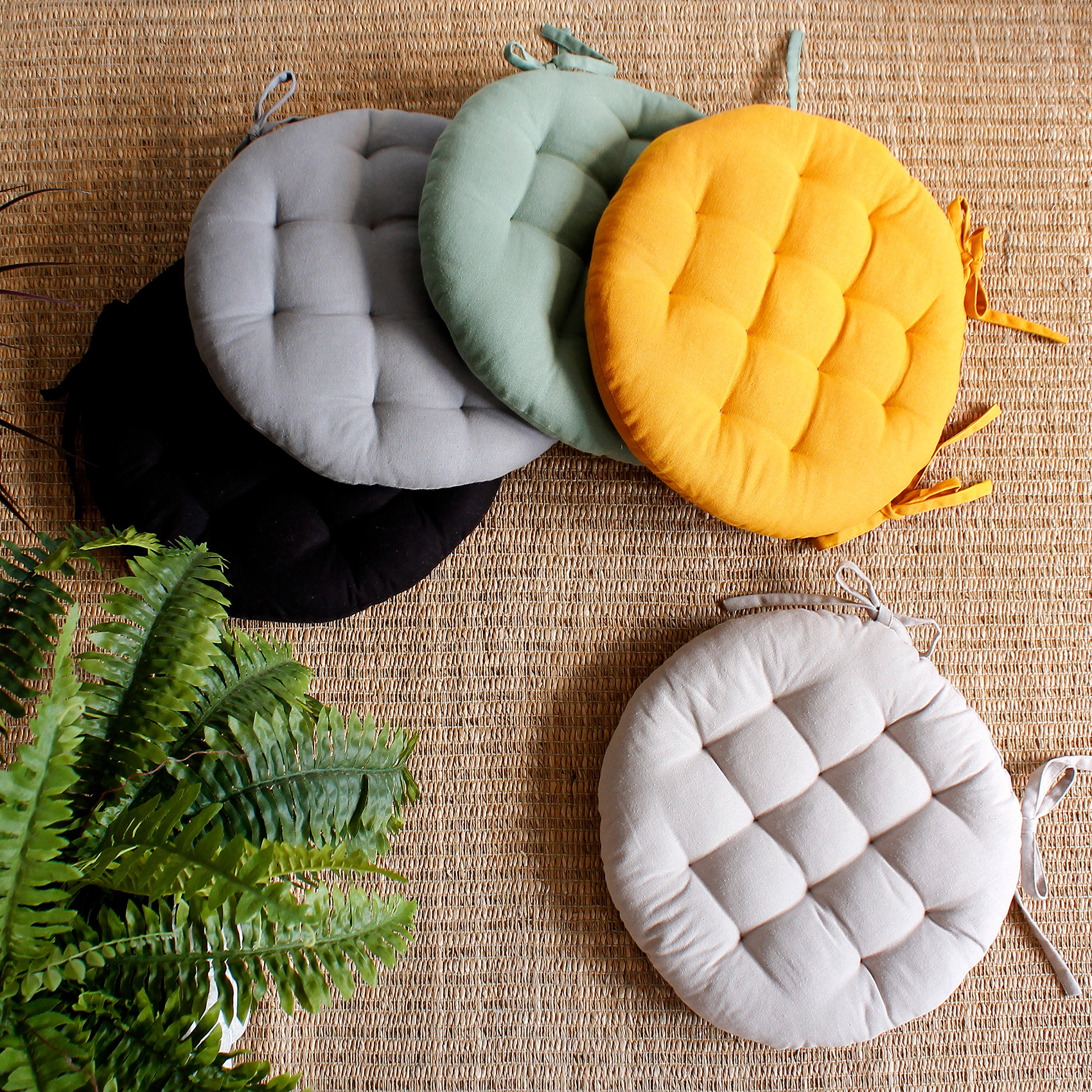 Galette de chaise piquée et ronde — vue 5