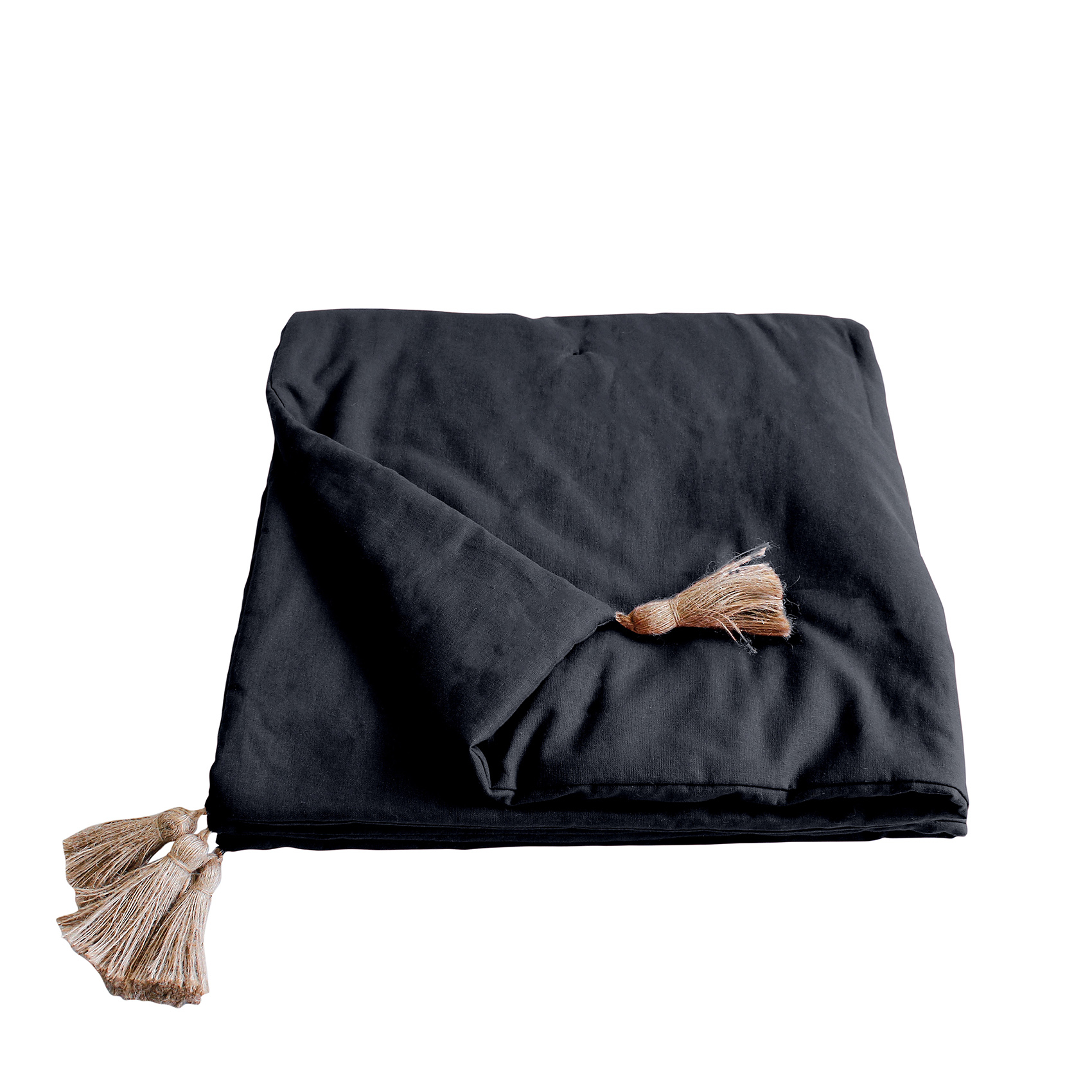 Edredon Panama avec pompons en jute