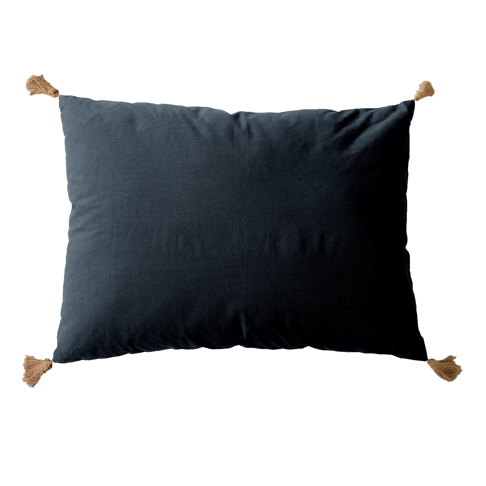 Coussin avec pompons en jute