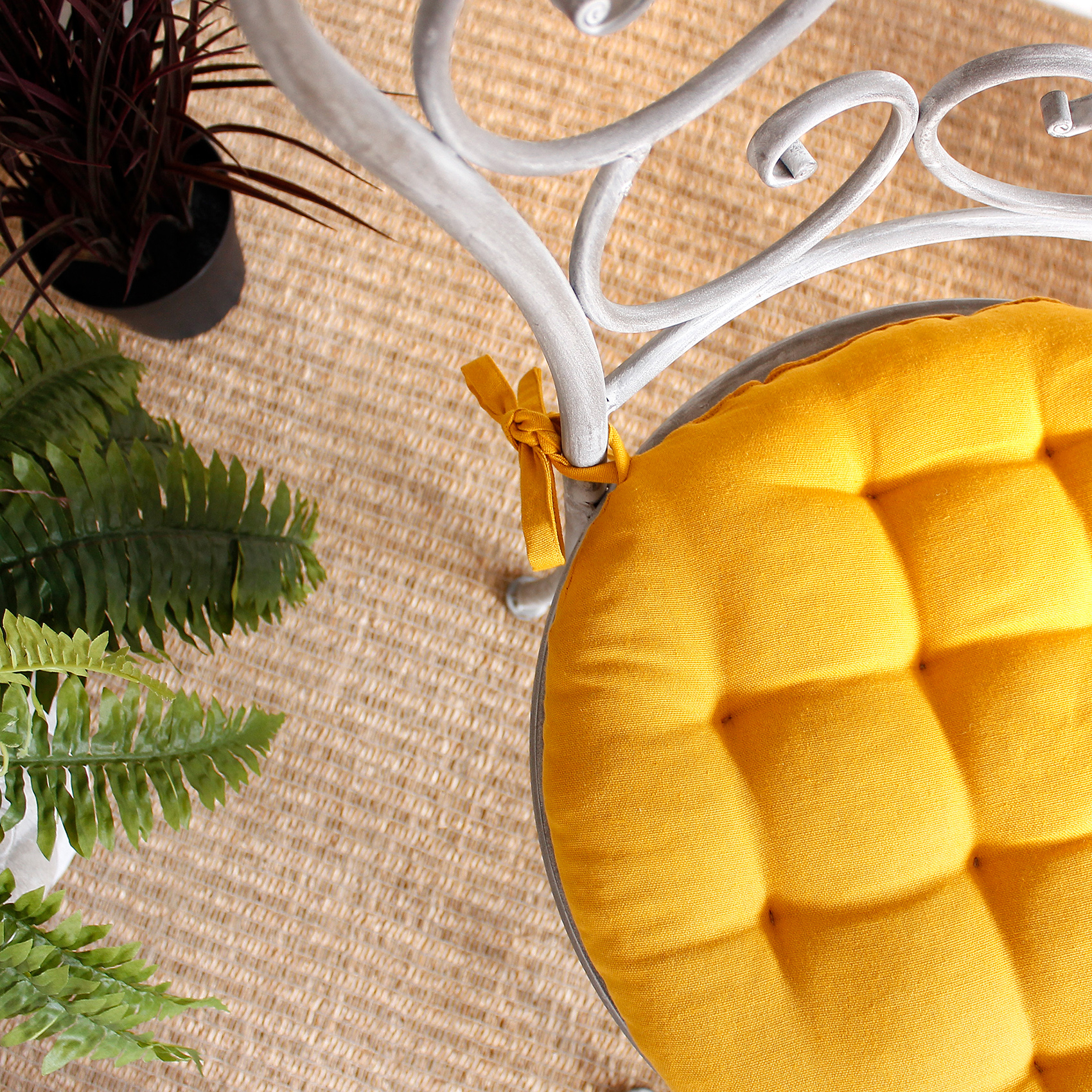 Galette de chaise piquée et ronde — vue 4