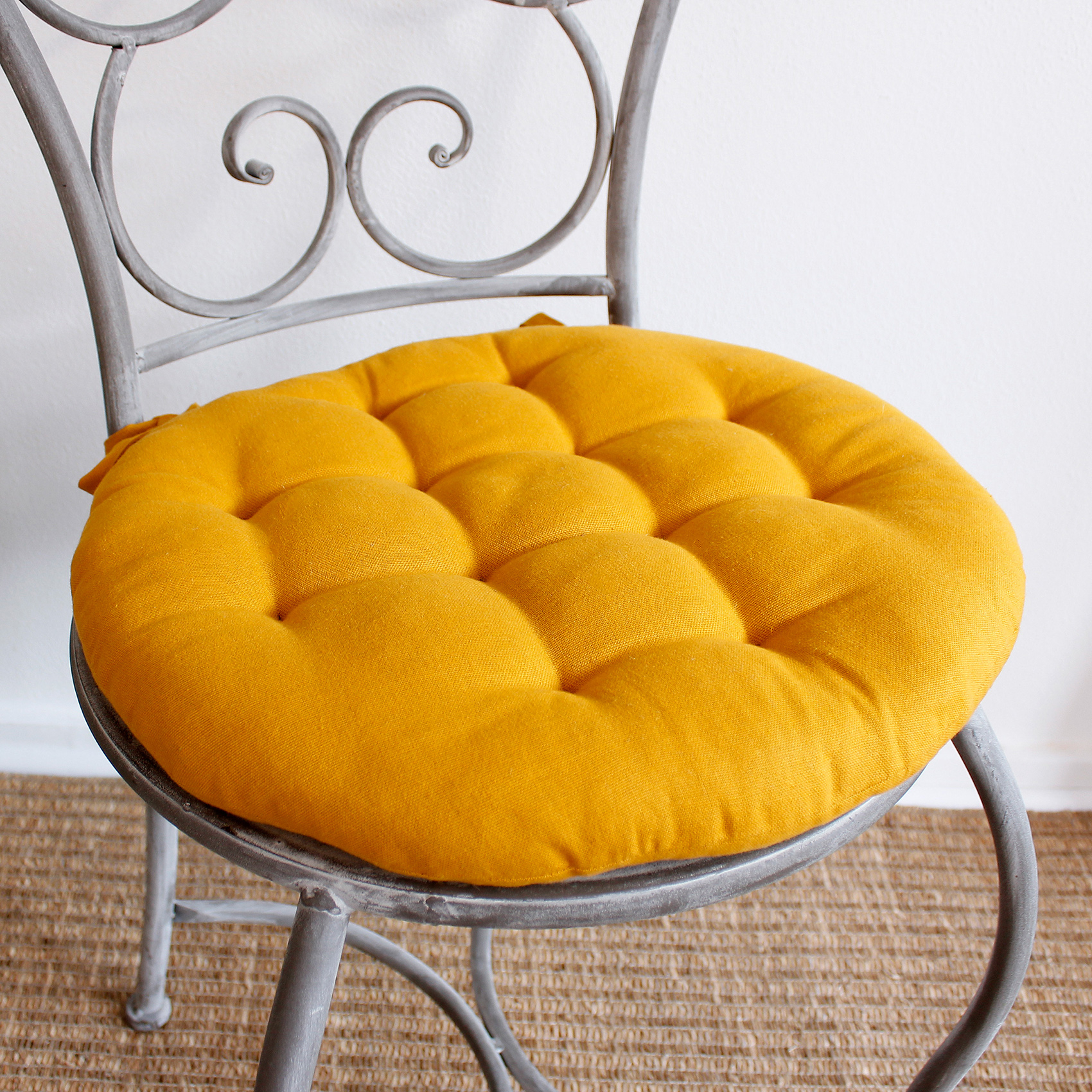 Galette de chaise piquée et ronde — vue 3