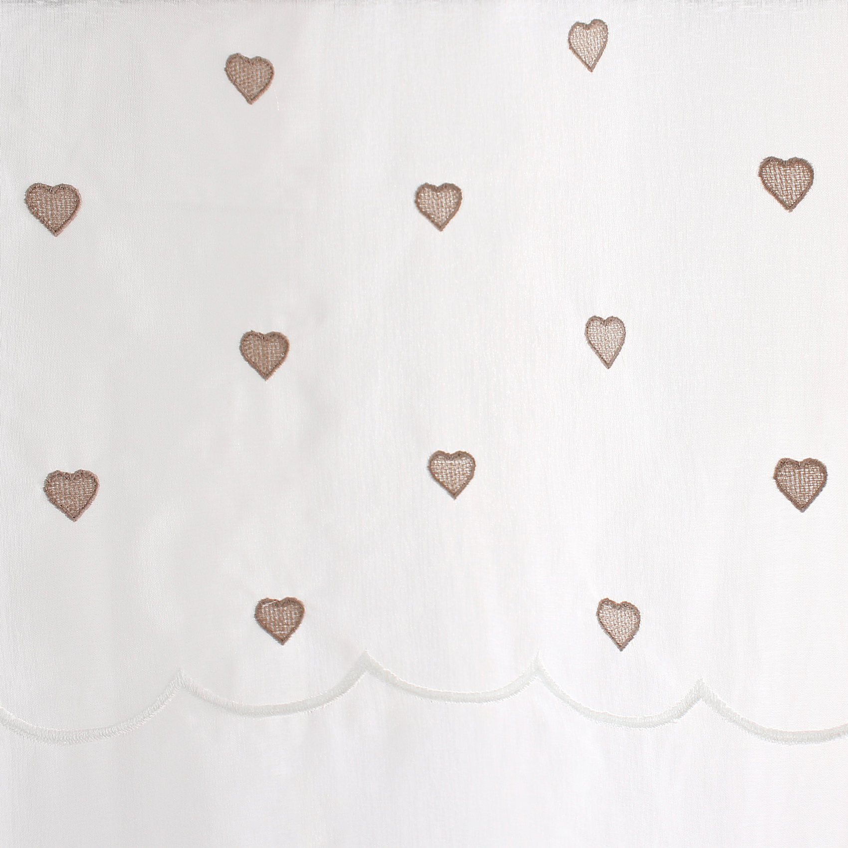 Paire de petits voilages droits sablés avec top à coeurs — vue 3