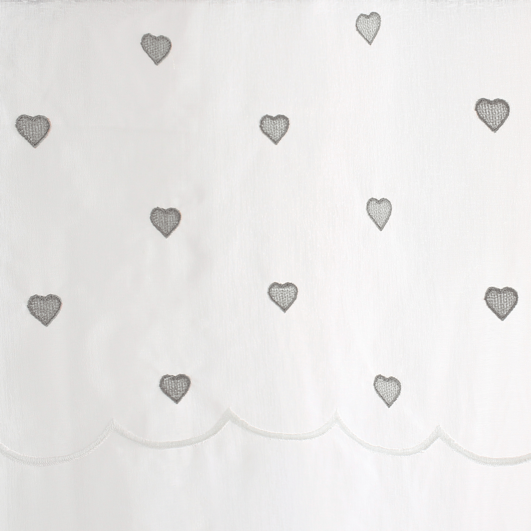 Paire de petits voilages droits sablés avec top à coeurs — vue 6