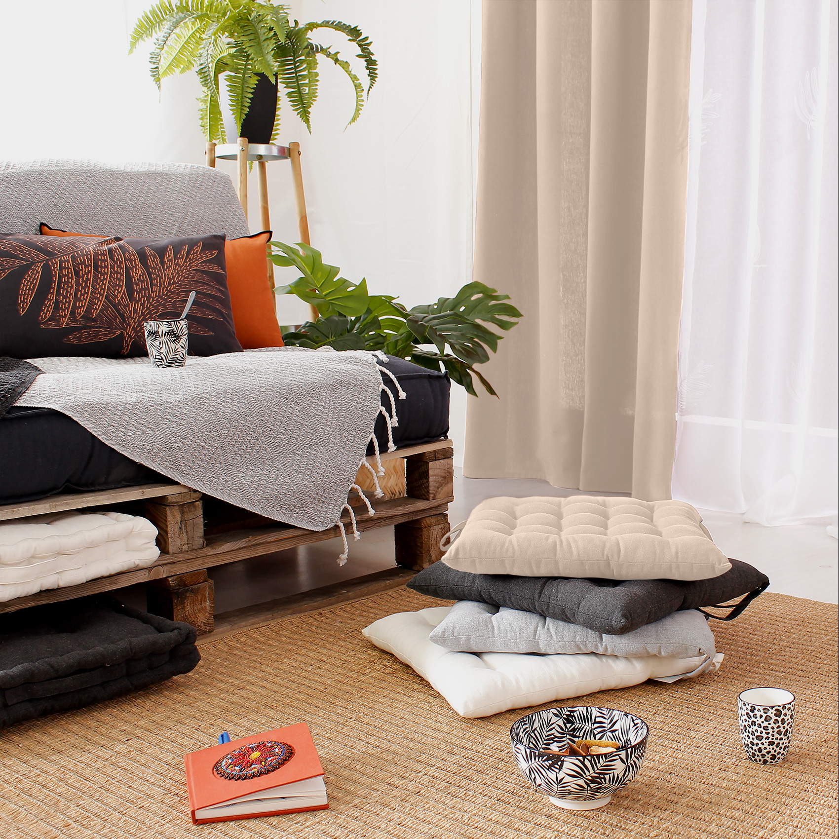 Galette de chaise en coton recyclé — vue 3