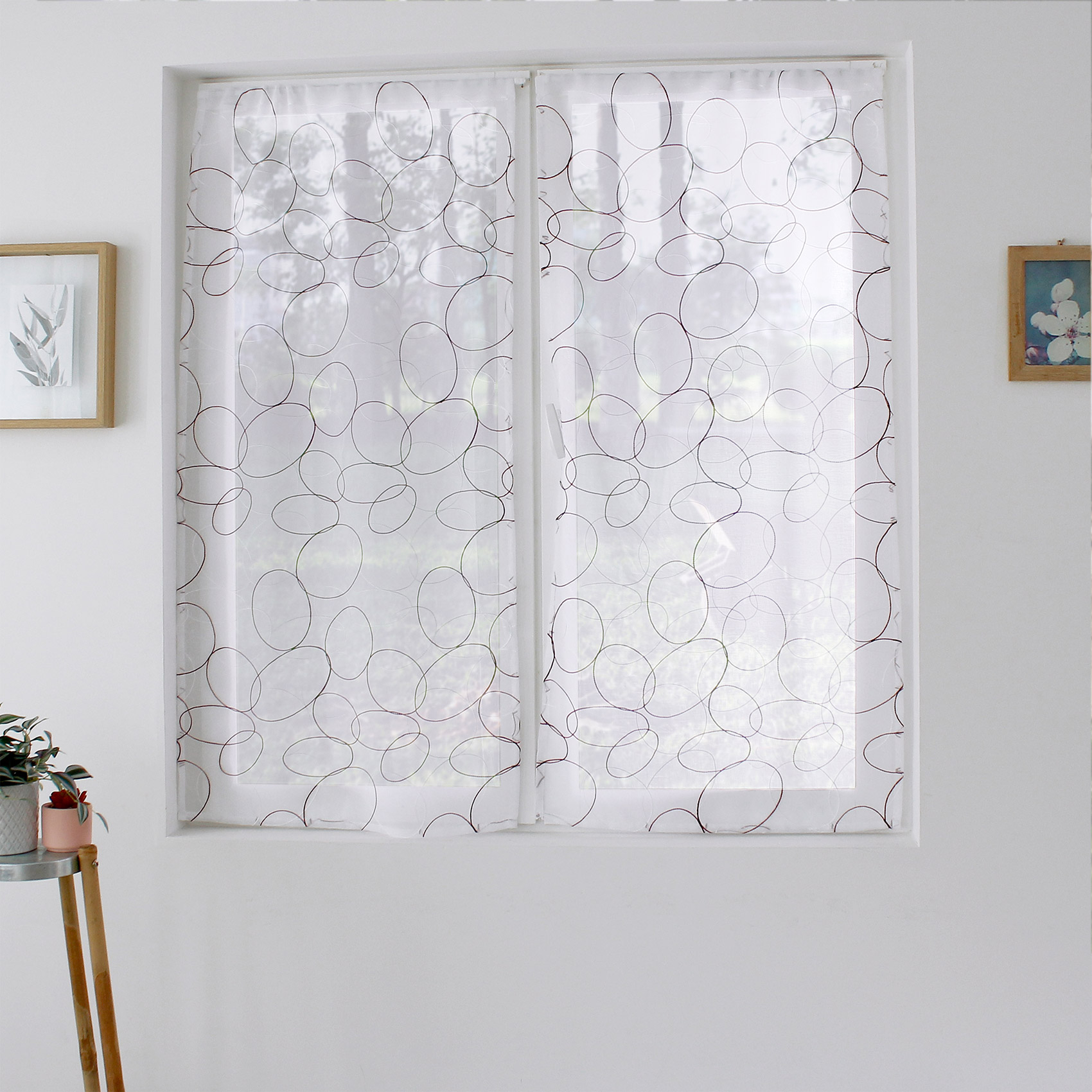 Paire de petits voilages brodés de sphères — vue 4