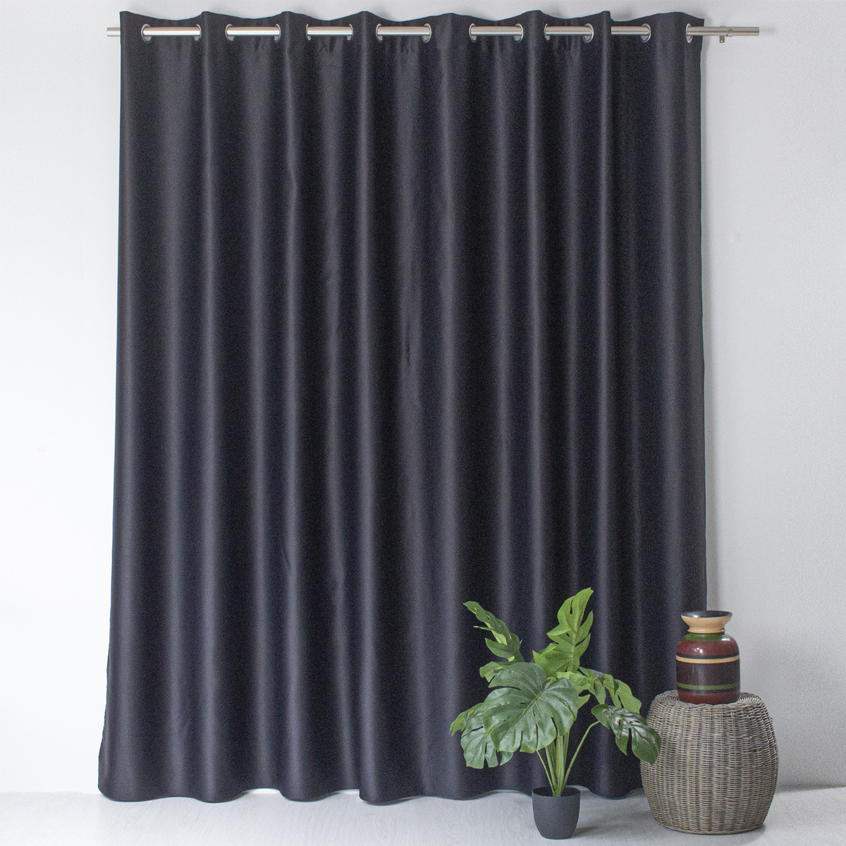 Rideau occultant fil noir en grande largeur — vue 5