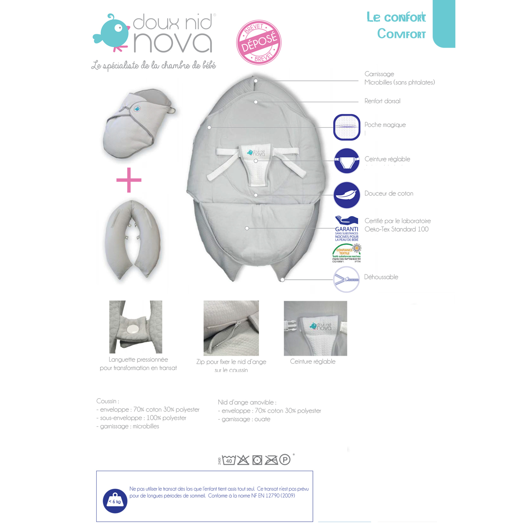 Coussin d'allaitement multifonction Nova — vue 4