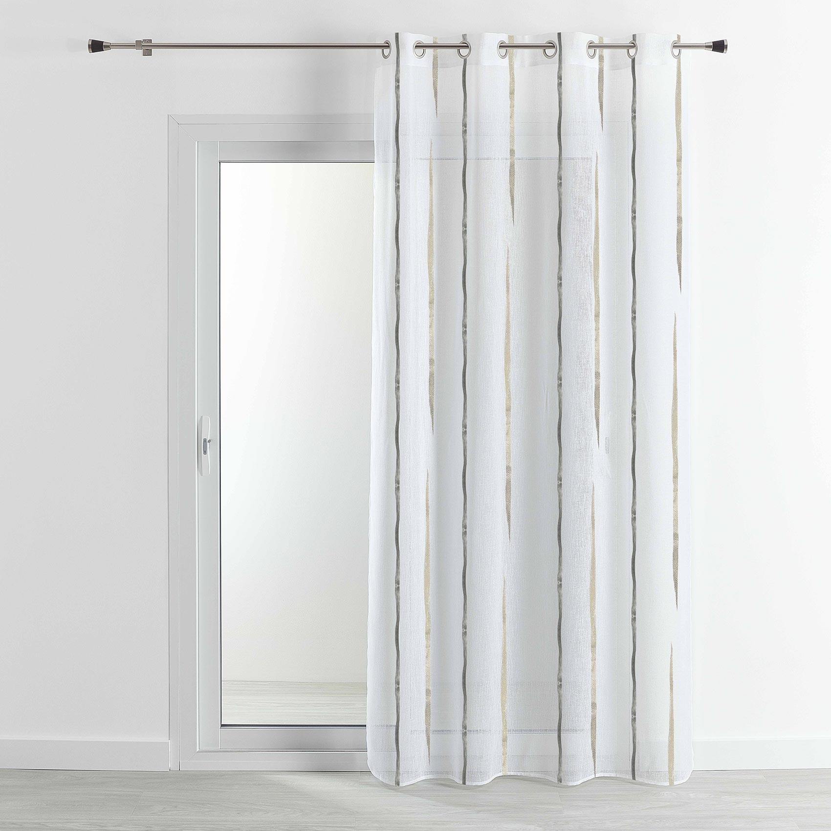 Voilage en étamine à rayures colorées