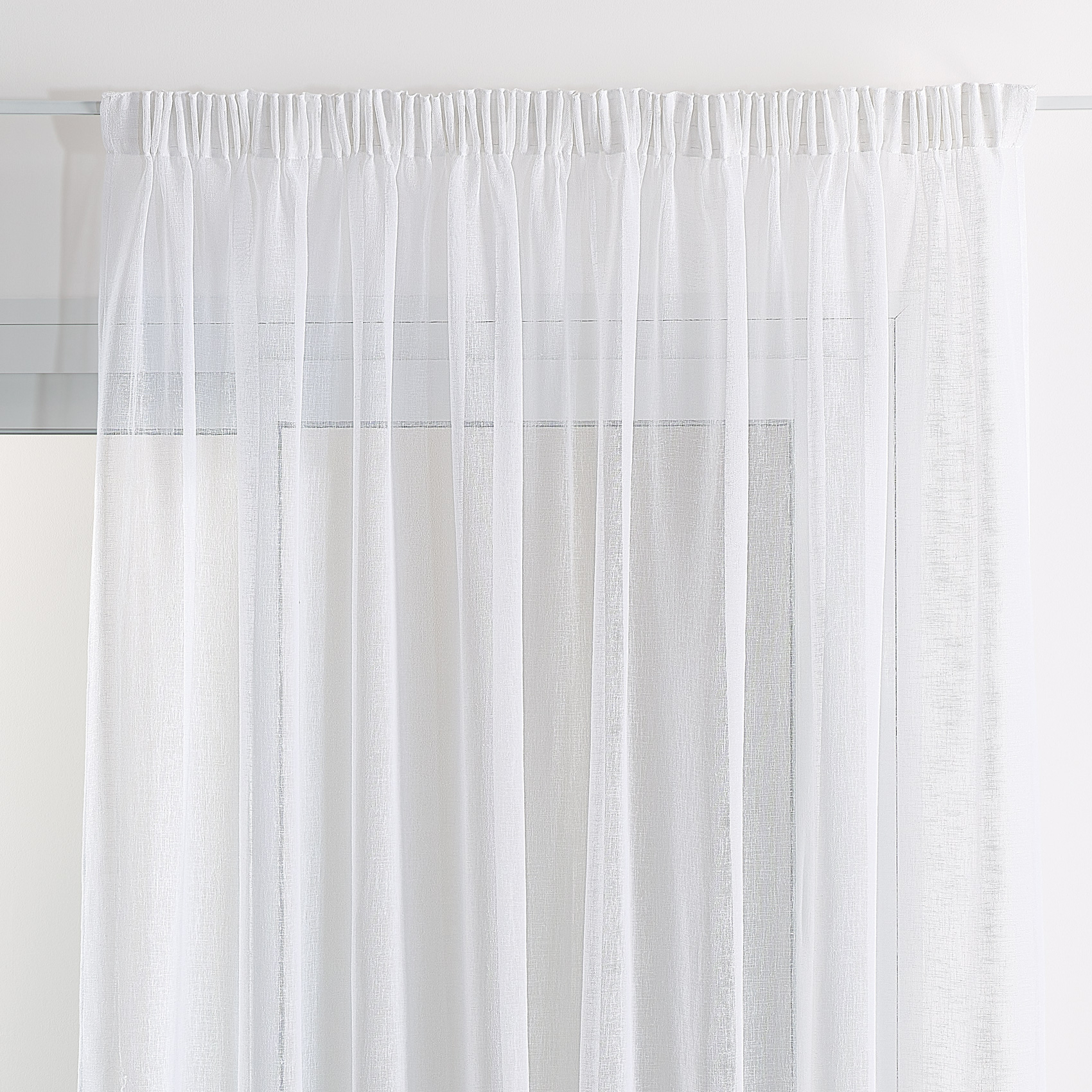 Voilage effet lin à galon fronceur — vue 3