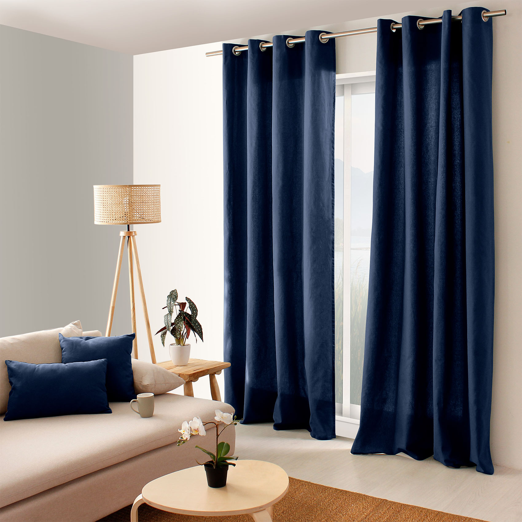 Rideau coloré en pur coton 8 œillets — vue 6