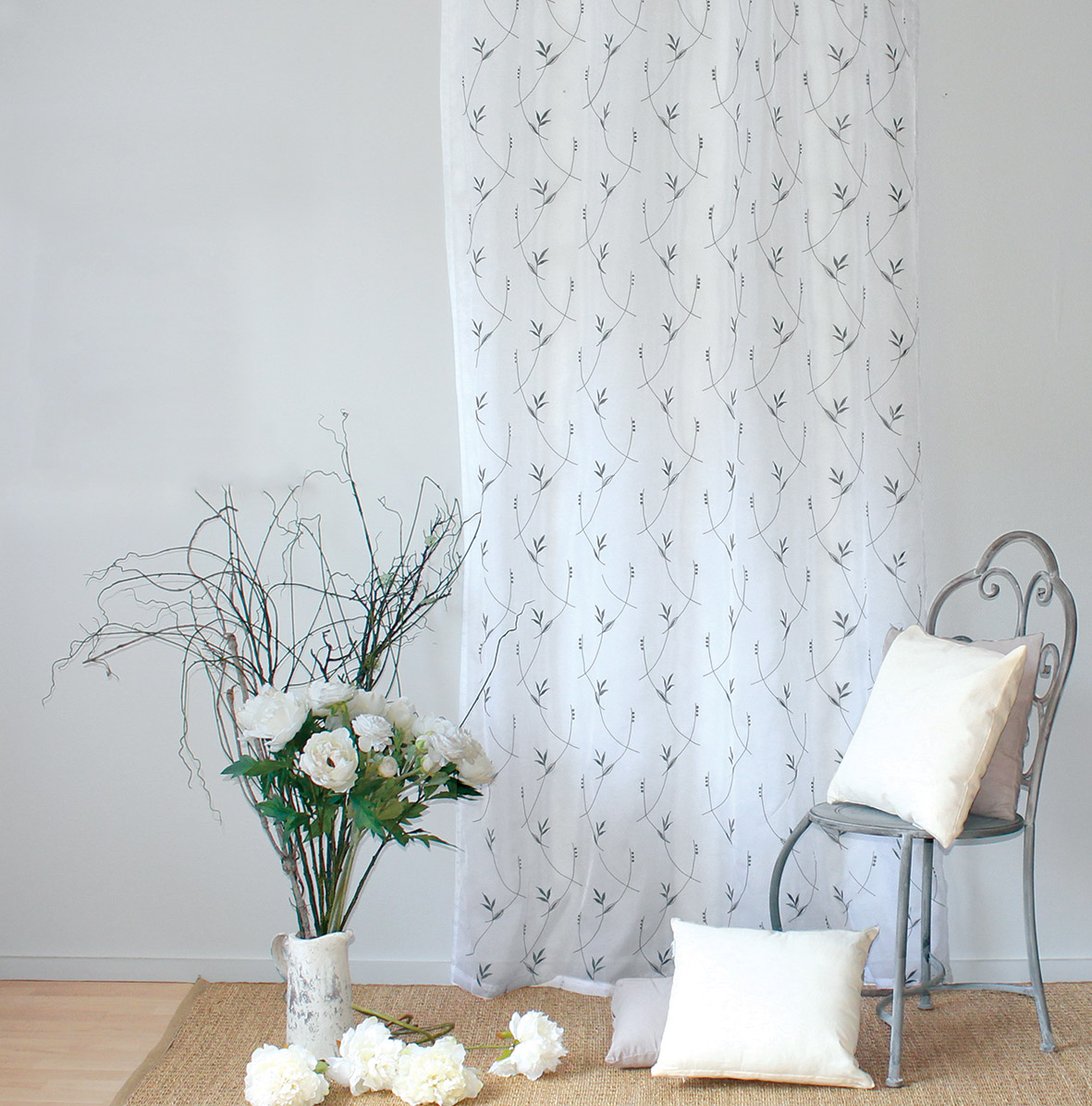 Voilage à Imprimés Champêtres 8 œillets — vue 3