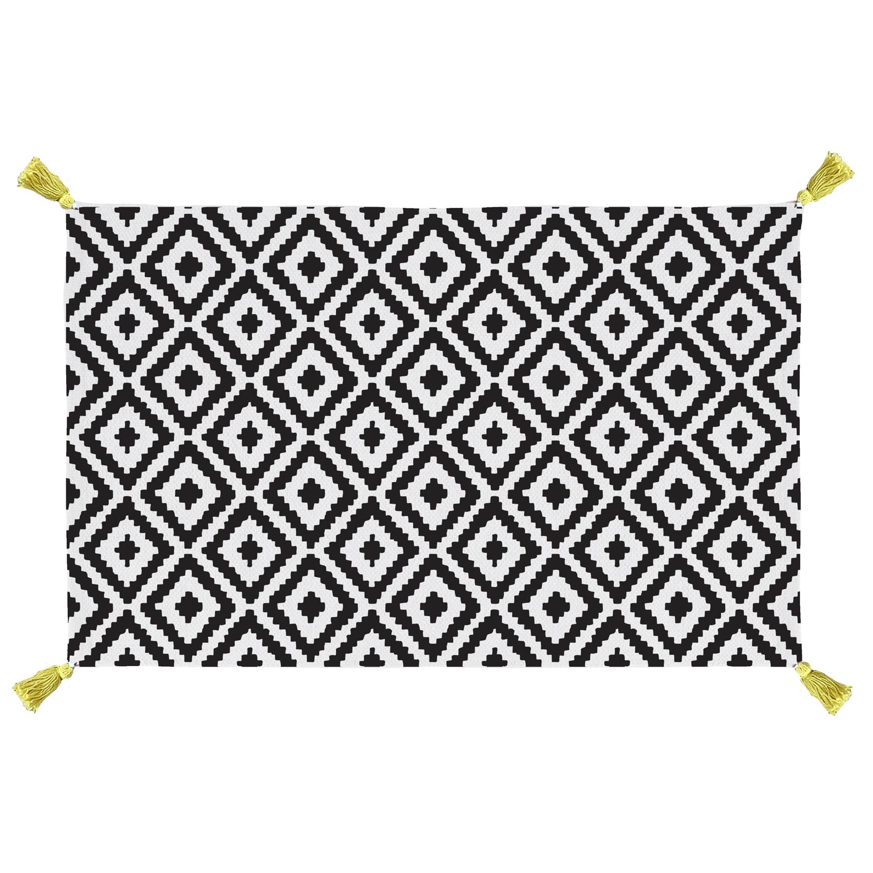 Tapis de bain Graphisme et Pompons