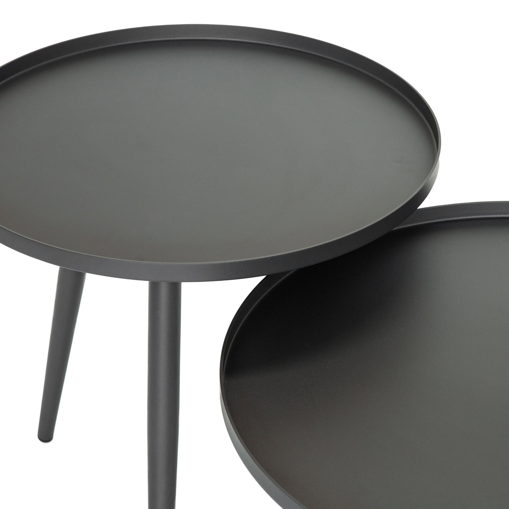 Table basse ronde semi gigogne — vue 3