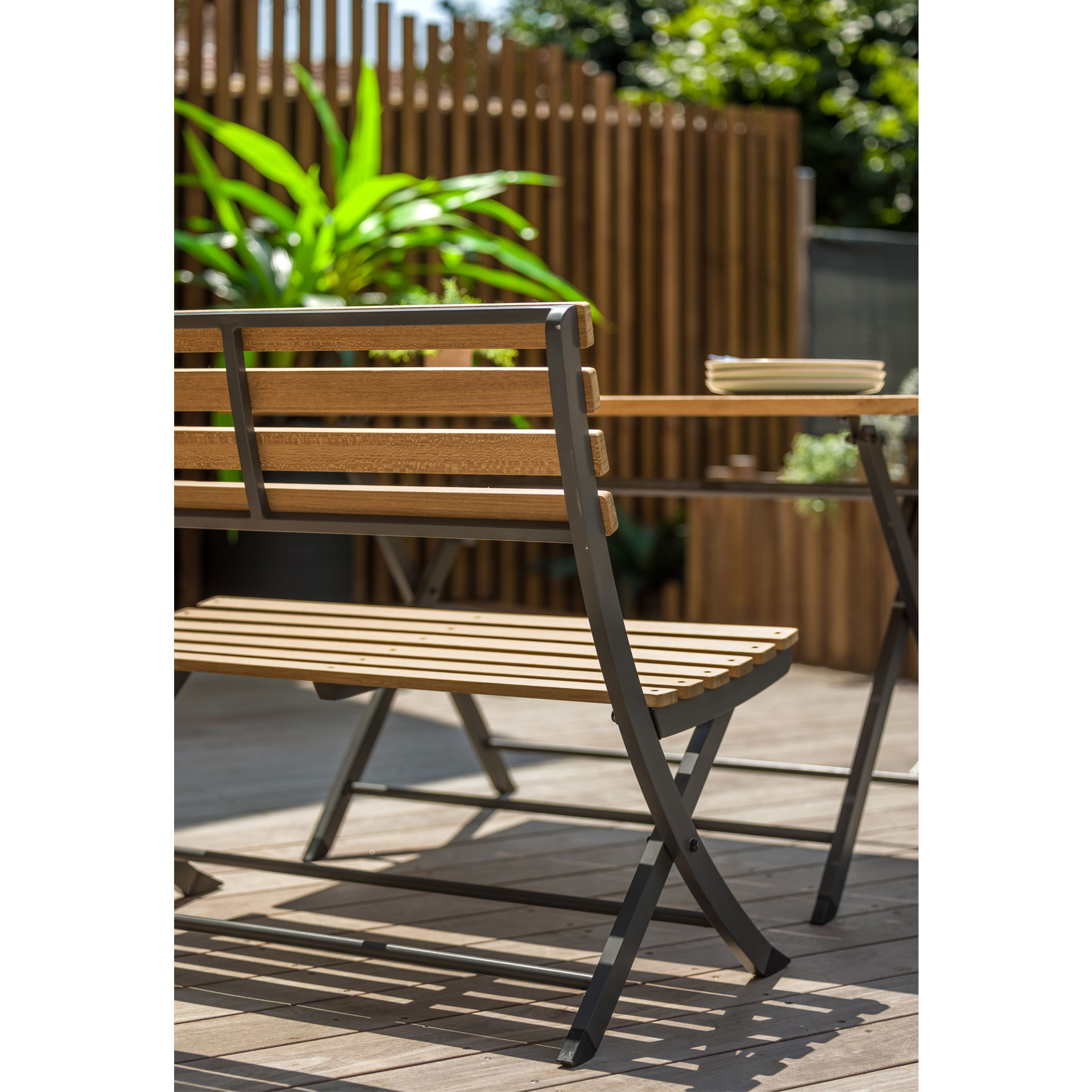 Ensemble repas pliant en teck — vue 4