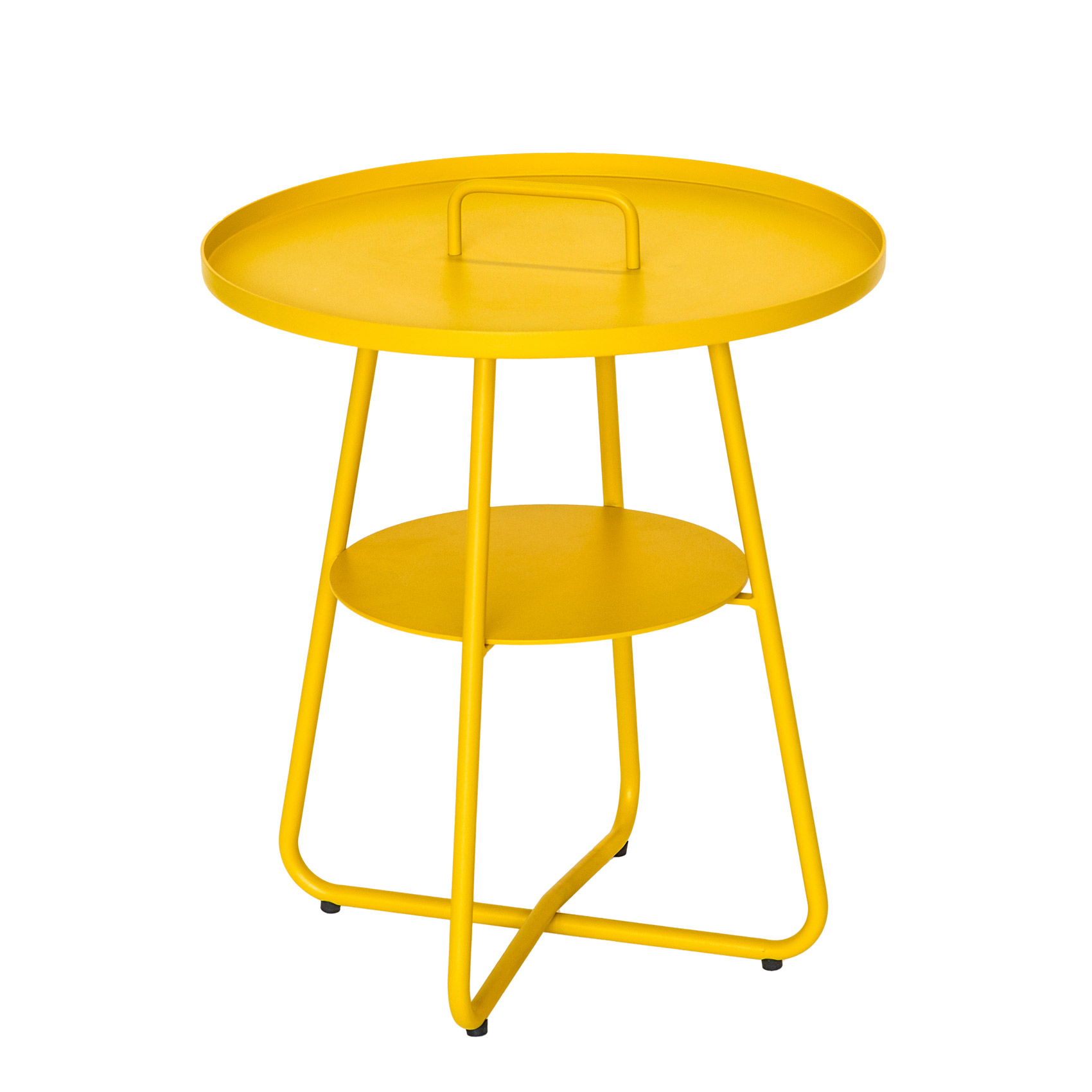 Table basse ronde effet indus — vue 3